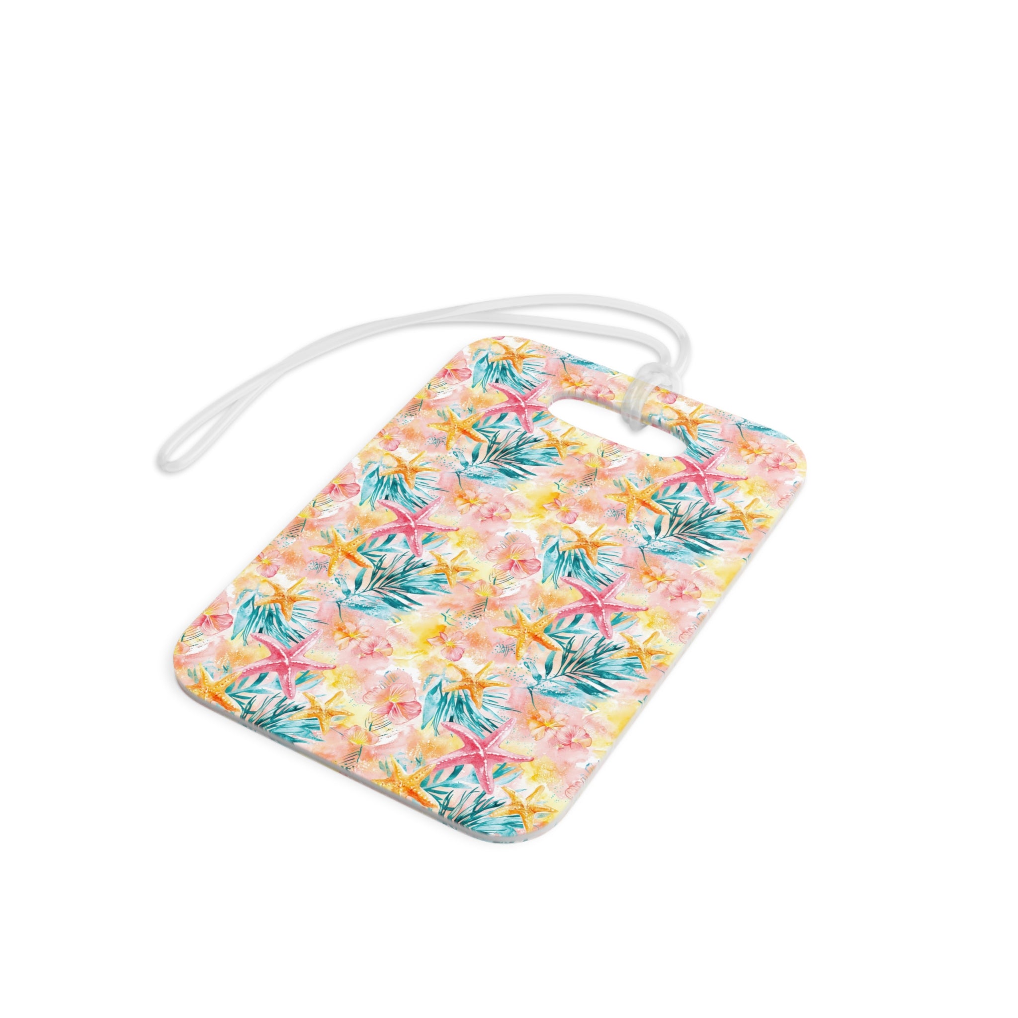 Pink Tropical Starfish Luggage Tag, Travel Accessories, Luggage, Vacation must have, Beach Vacation Supplies