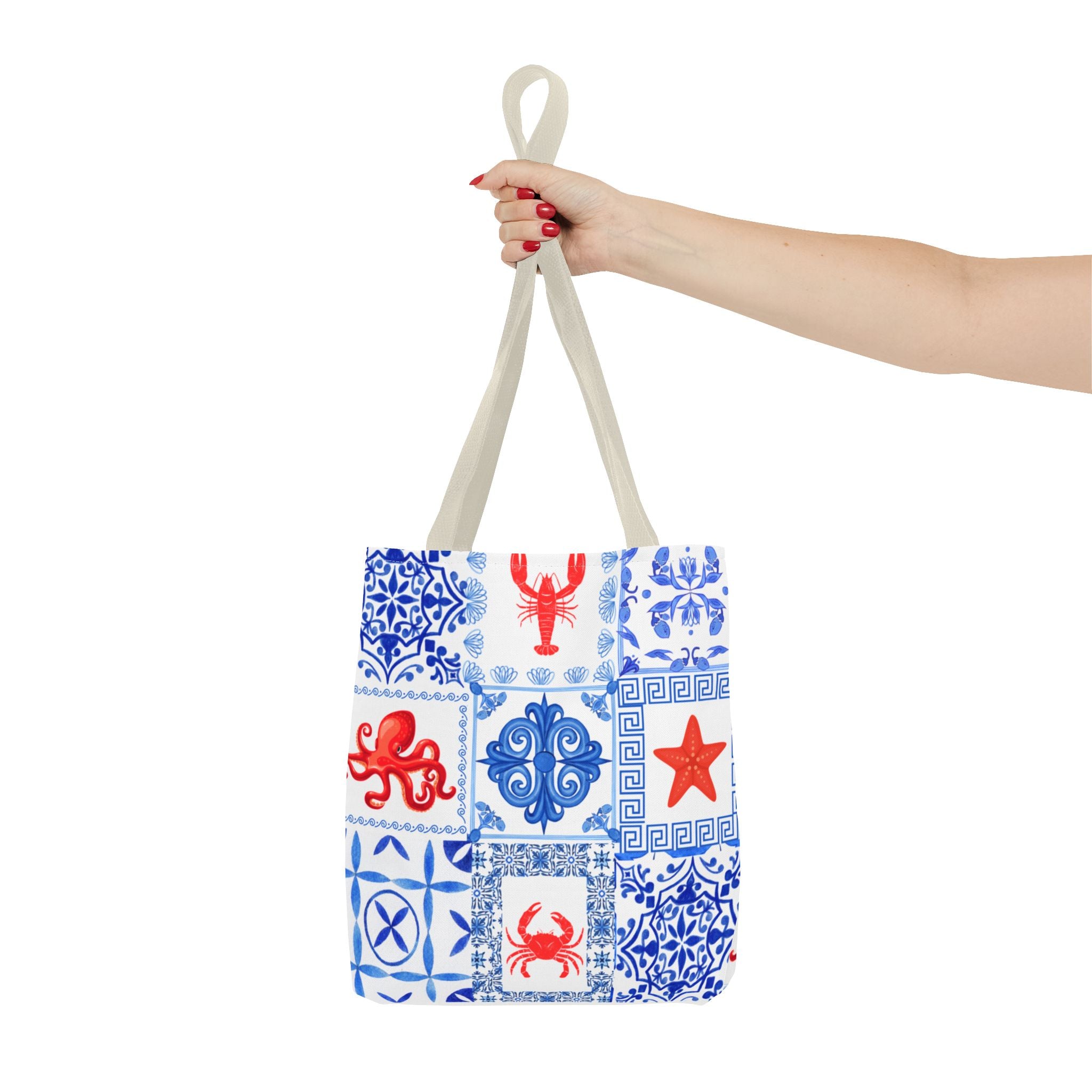 Greek Sea - Ocean-Inspired Tote Bag, Nautical Style, Beach Bags, Gift for Her, Summer Accessory, Trendy Shopping Tote, AOP Design