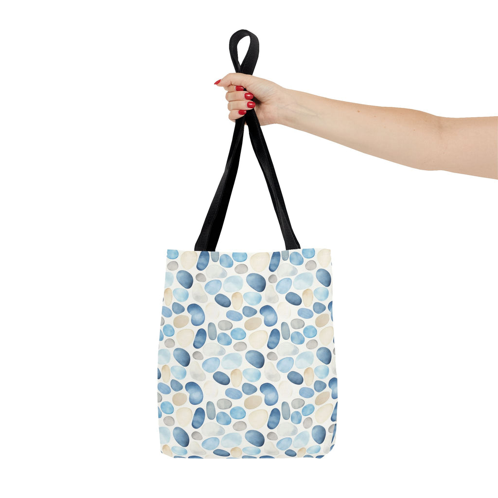 Cobble stone- Tote Bag with Blue Pebble Design | Beach Bag, Grocery Tote, Shopping Bag, Gift Bag, Eco-Friendly Tote