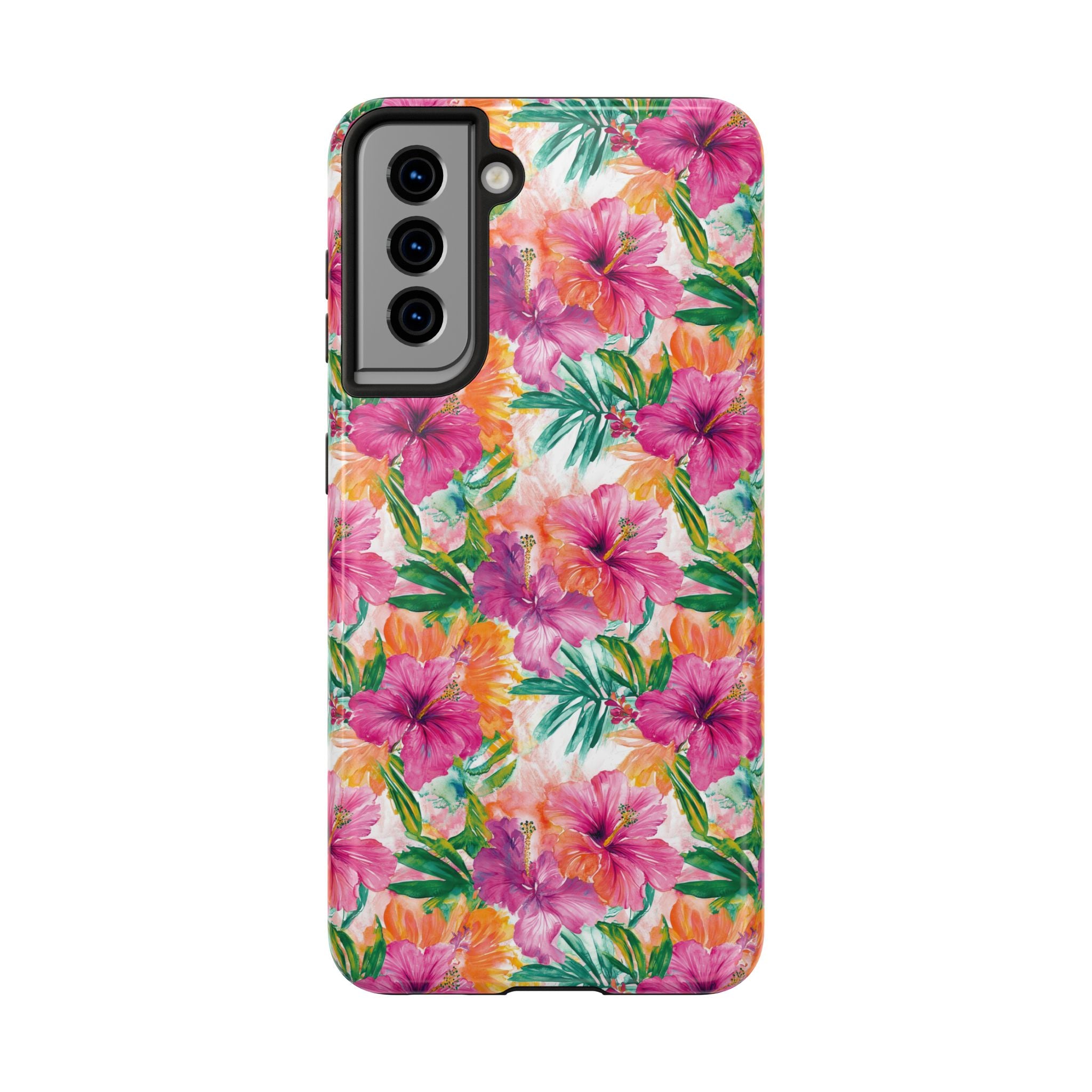 Pink Tropical Floral Phone Case, Tough Waterproof Cover, Summer Vibe Gift, Durable Tech Accessory, Floral Pattern for iPhone, Chic, Stylish