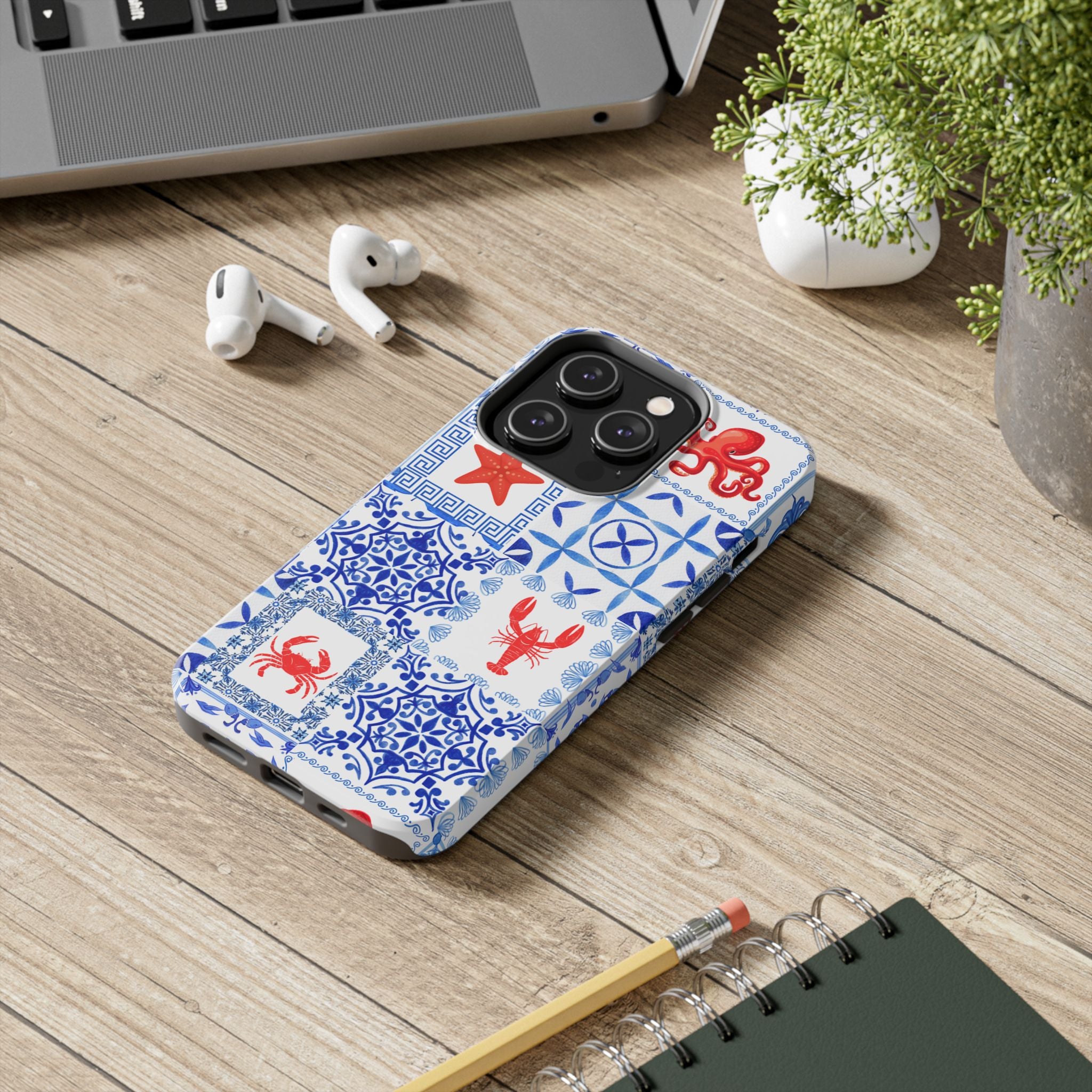 Greek Sea- Coastal Chic Phone Case - Nautical Sea Life Design, Marine Themed Tough Case, Ocean Lover Gift, Beach Decor, Summer Vibes
