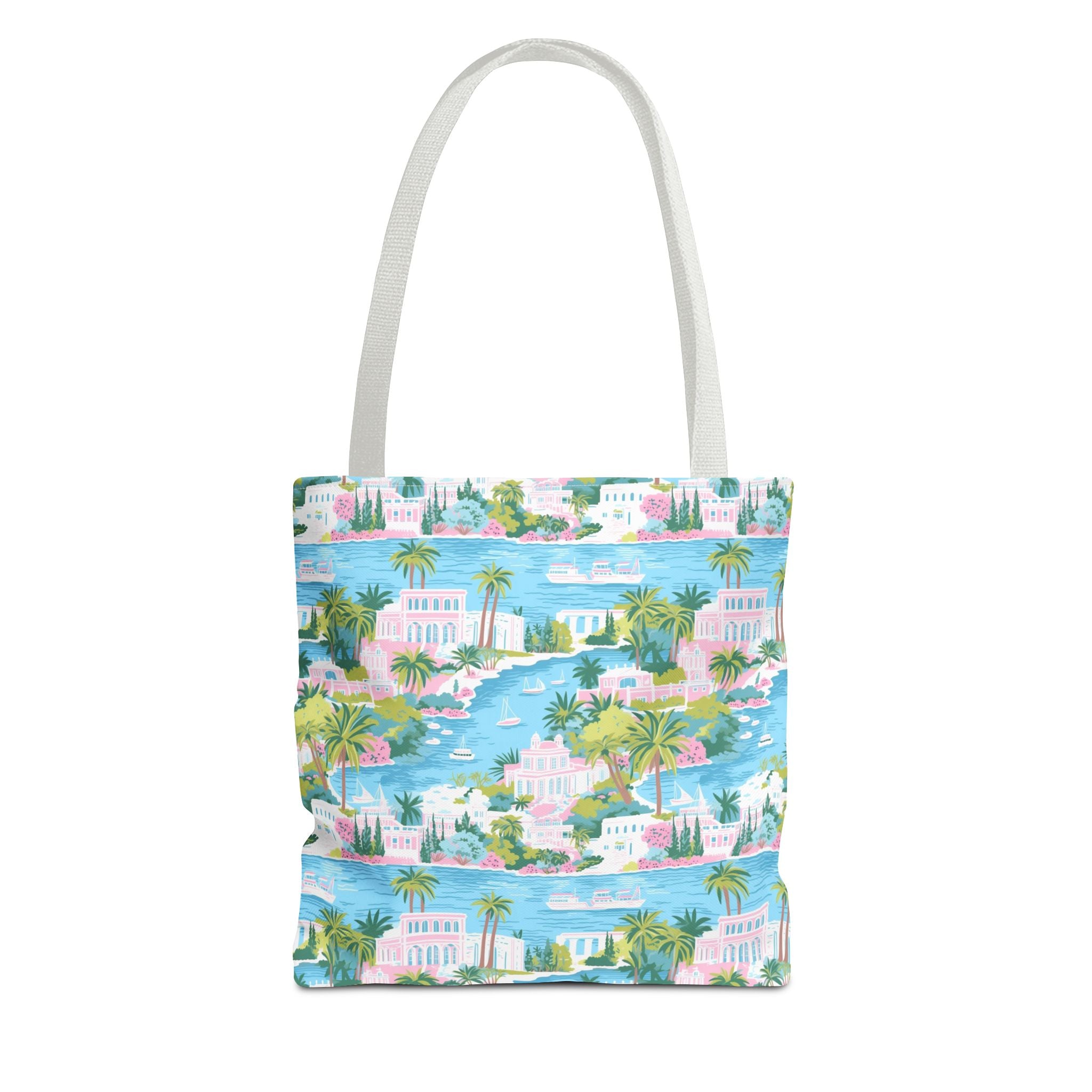 Greek Island - Tropical Paradise Tote Bag, Beach Bag, Eco-Friendly Shopping Bag, Summer Vibes Handbag, Vacation Essentials, Gift for Travelers