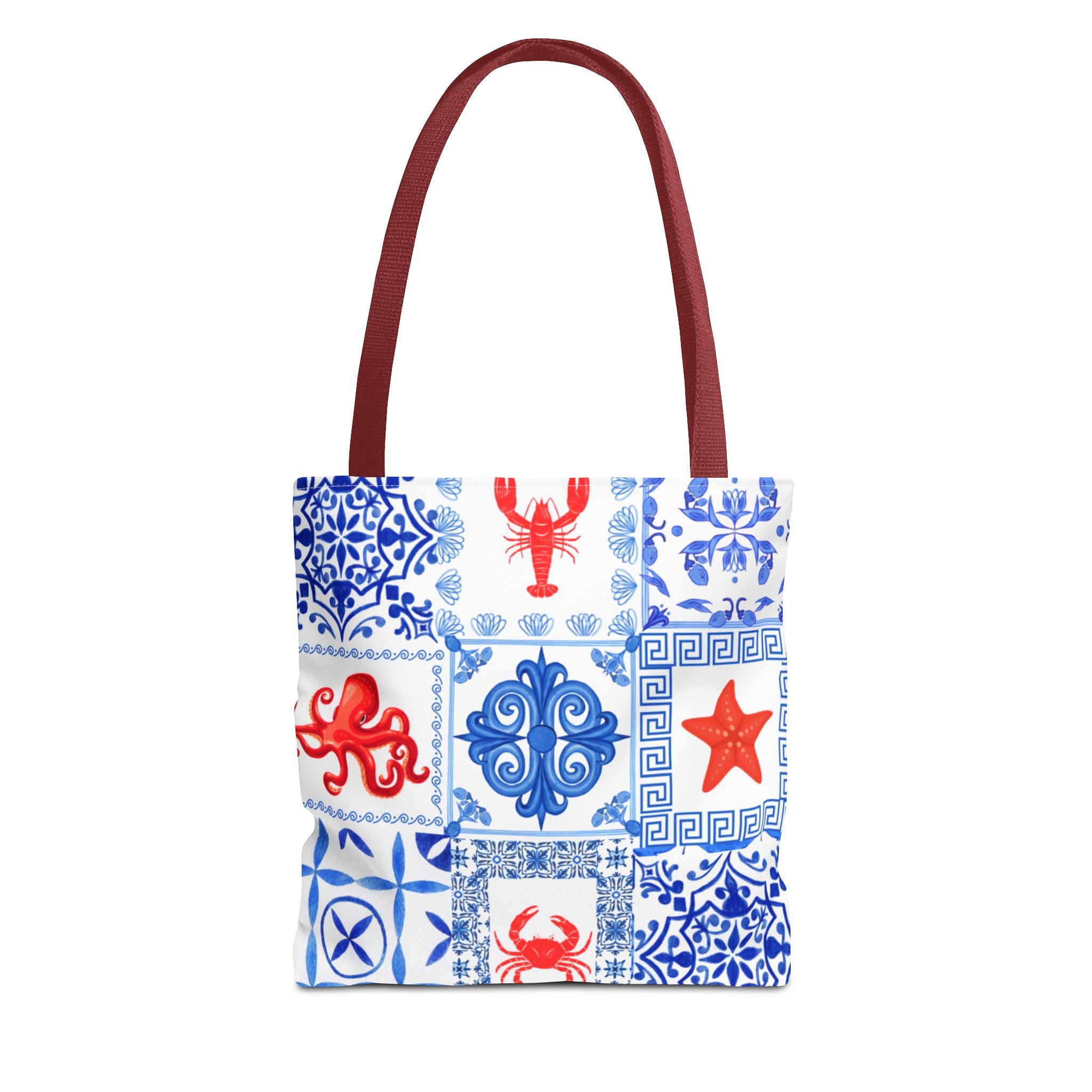 Greek Sea - Ocean-Inspired Tote Bag, Nautical Style, Beach Bags, Gift for Her, Summer Accessory, Trendy Shopping Tote, AOP Design