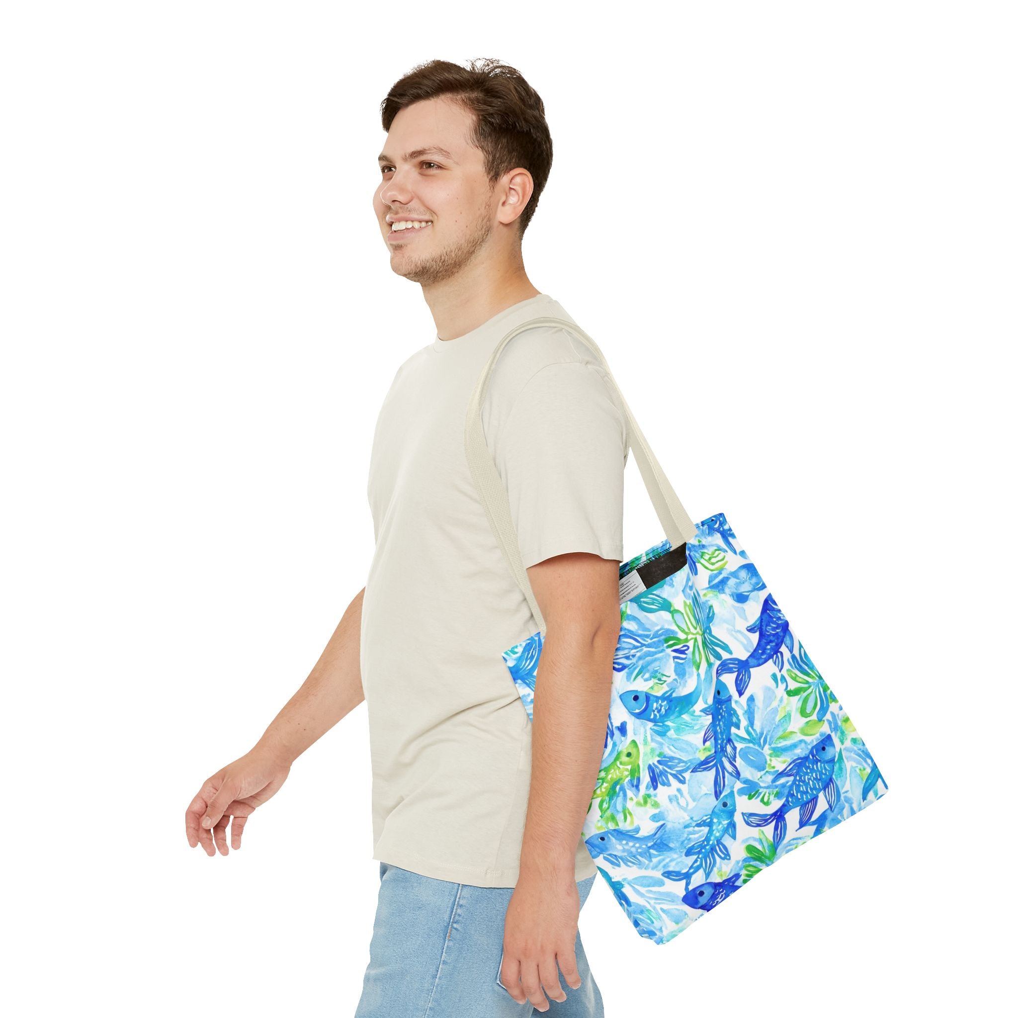 Vibrant Fish- Colorful Fish Tote Bag, Beach Bag, Shopping Tote, Eco-Friendly Reusable Bag, Gift for Ocean Lovers, Summer Accessory