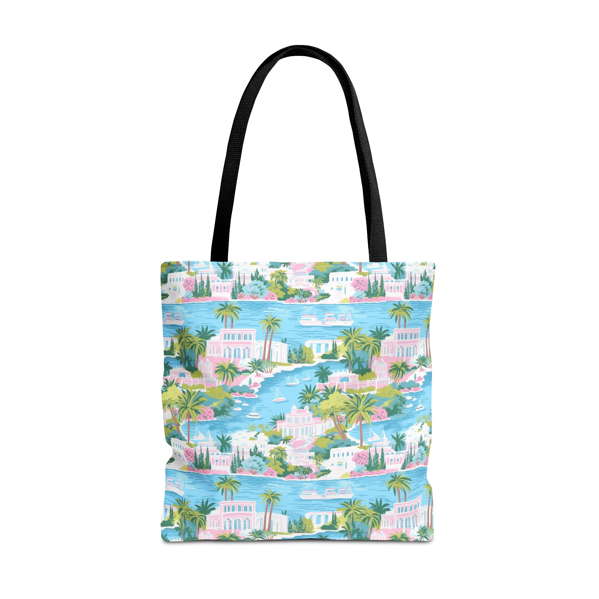 Greek Island - Tropical Paradise Tote Bag, Beach Bag, Eco-Friendly Shopping Bag, Summer Vibes Handbag, Vacation Essentials, Gift for Travelers