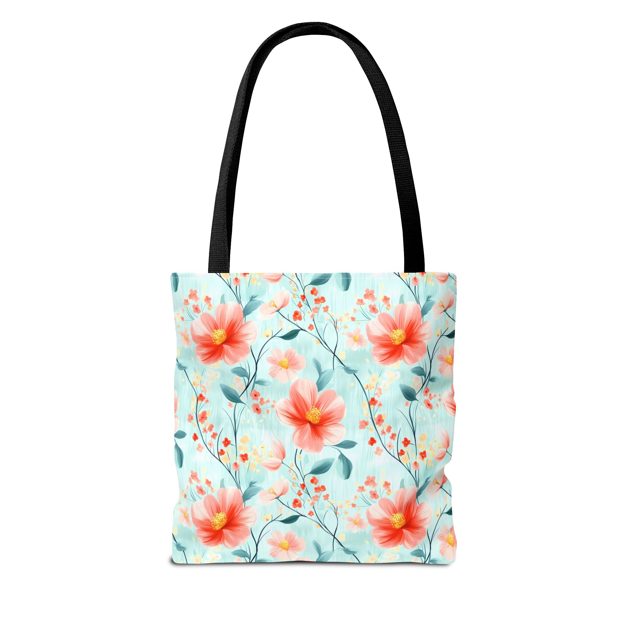 Teal Daisy - Floral Tote Bag, Boho Chic Carryall, Beach Bag, Gifts for Her, Spring Fashion Accessory, Eco-Friendly Shopping Bag