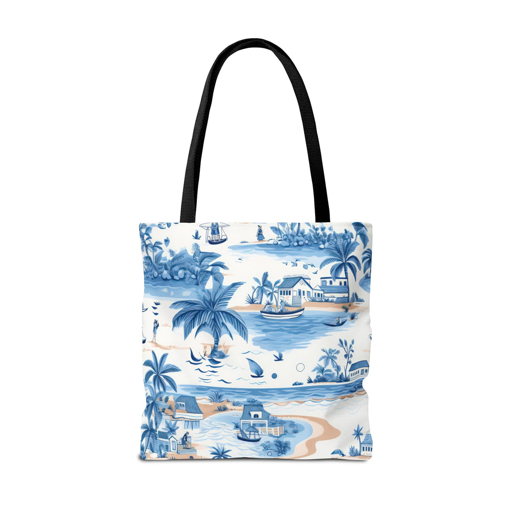 tropical Blue- Coastal Blue Tote Bag - Beach Vibes, Summer Travel, Eco-Friendly Shopping, Vacation Essentials, Gift for Ocean Lovers