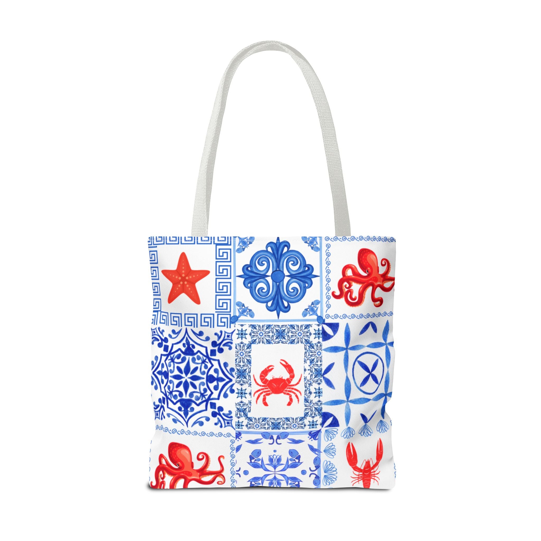 Greek Sea - Ocean-Inspired Tote Bag, Nautical Style, Beach Bags, Gift for Her, Summer Accessory, Trendy Shopping Tote, AOP Design