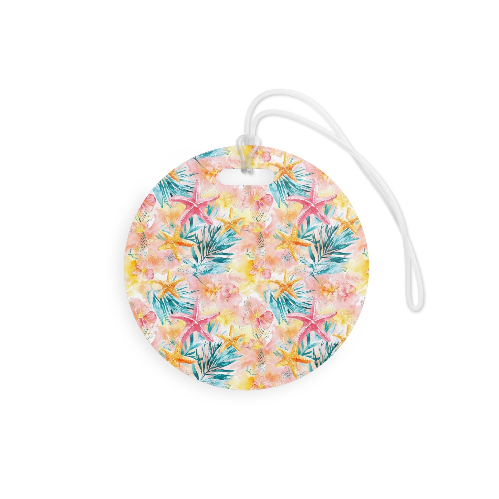 Pink Tropical Starfish Luggage Tag, Travel Accessories, Luggage, Vacation must have, Beach Vacation Supplies