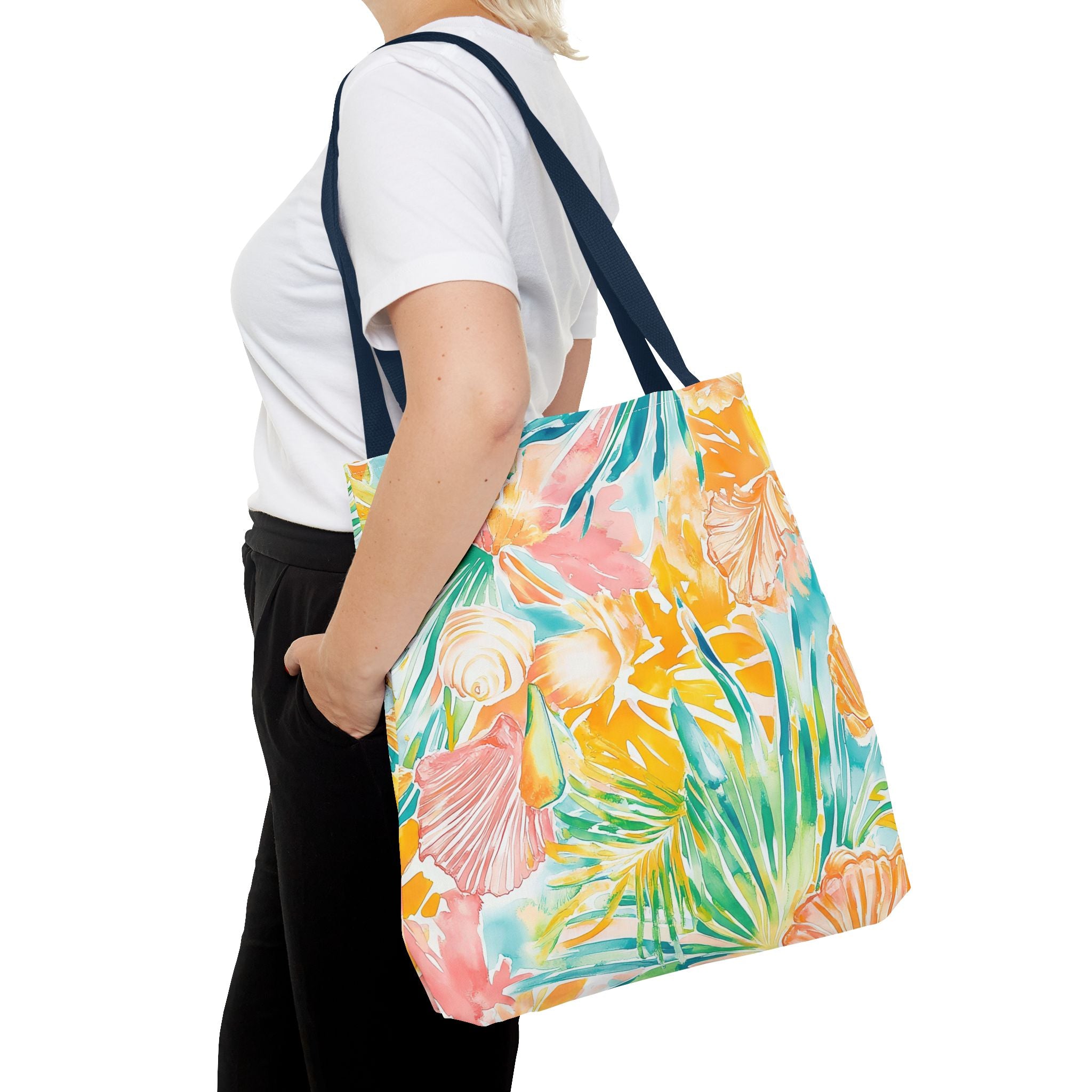 Neon Tropics Floral Tote Bag - Beach Bag, Shopping Tote, Eco-Friendly Gift, Summer Accessories, Unique Handbag