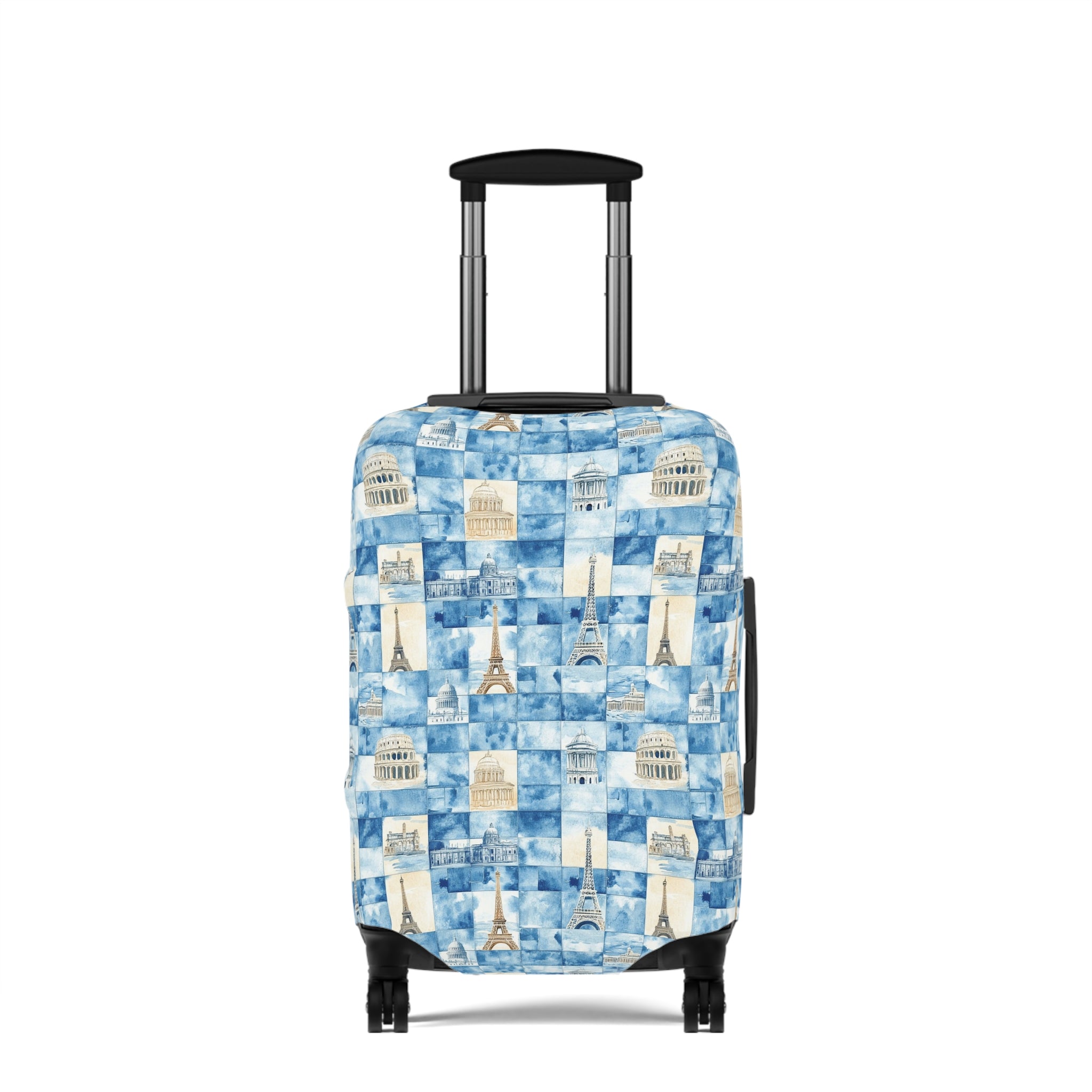 Europe- Travel Vibes Luggage Cover - Vintage Cityscape Design, Travel Accessory, Suitcase Protector, Gift for Travelers, Fun Travel Gear