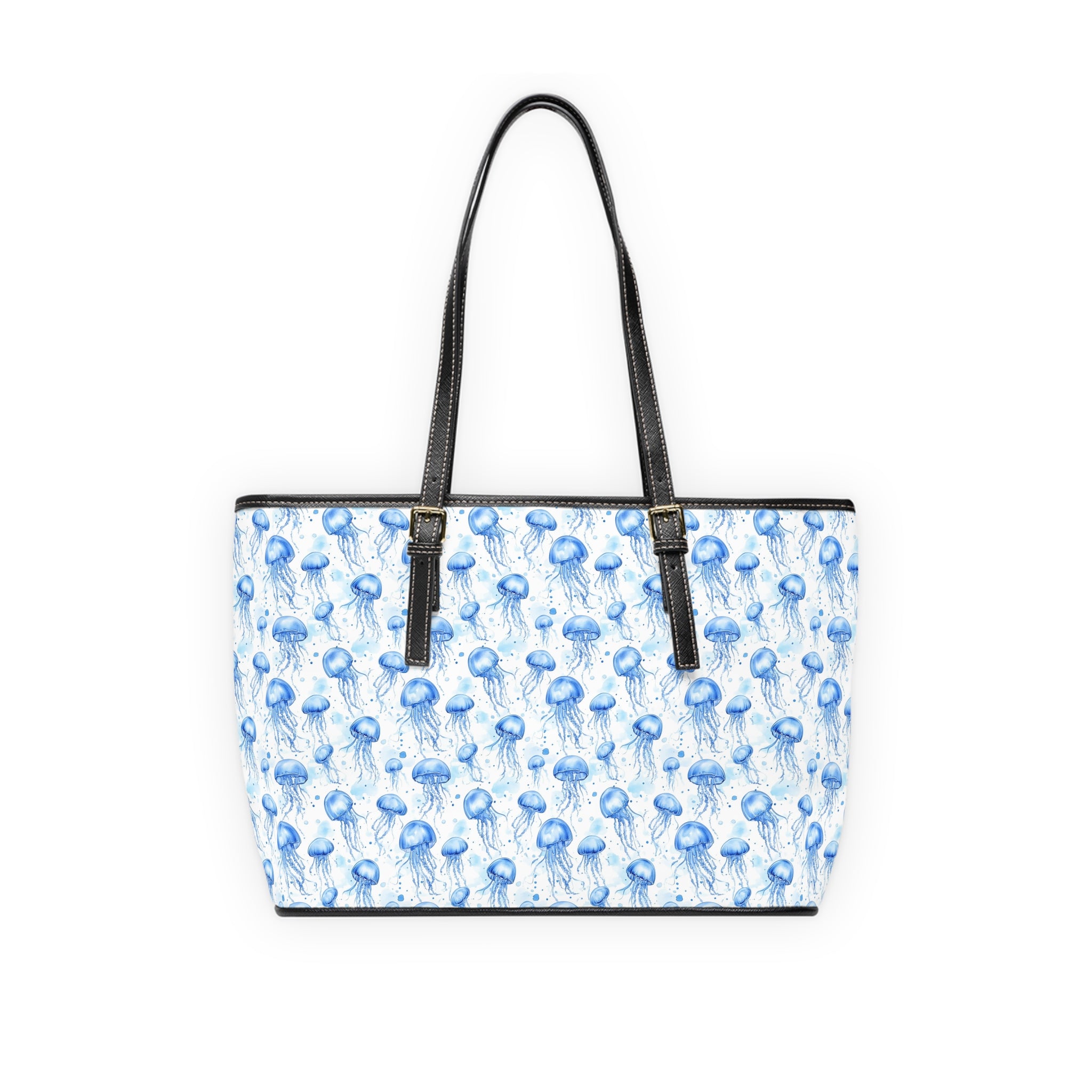 Jelly Fish - Leather Shoulder Bag with Jellyfish Design, Tote Bag for Summer Outings, Beach Accessory, Gift for Her, Trendy Handbag