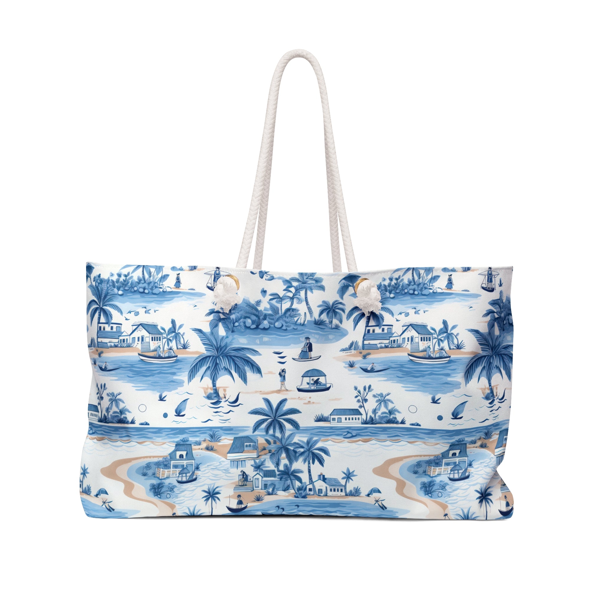 Tropical Blue Weekender Bag, Beach Bag, Beach Tote, Large tote bag, Vacation Bag, Bridesmaid Gift