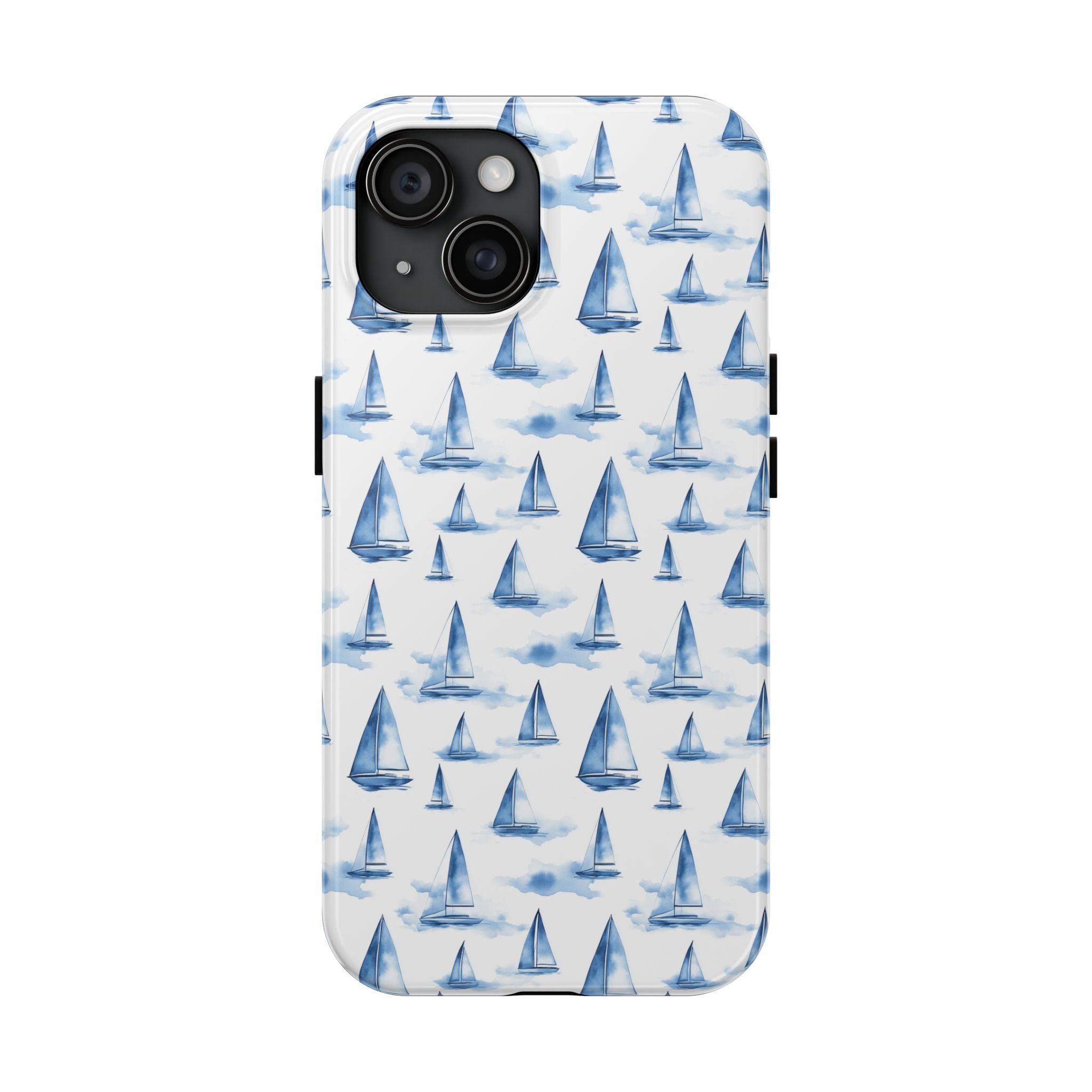 Blue Sailboat Phone Case - Nautical Tough Cover, Summer Gift, Ocean Lover Accessory, Unique Phone Protection, Beach Vibes