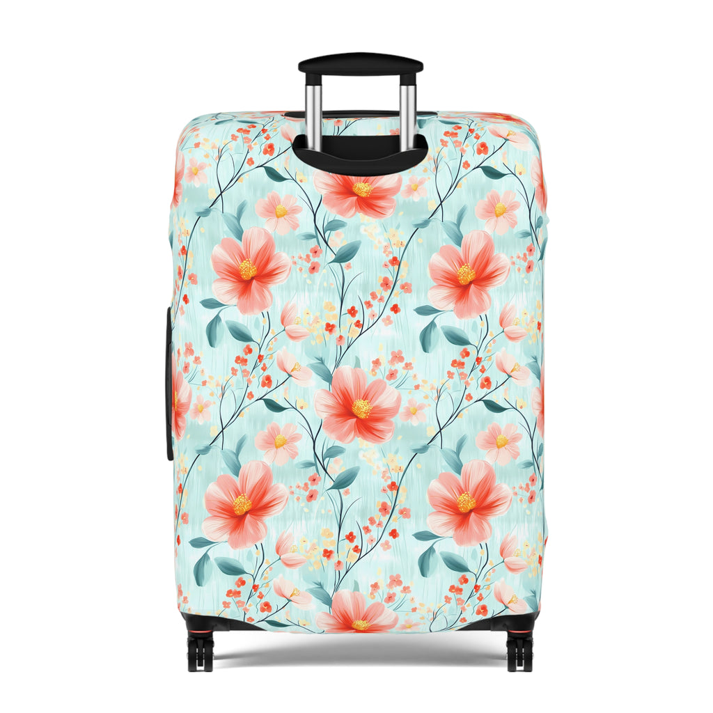 Teal Daisy - Floral Luggage Cover - Travel Accessory for Adventurers, Vacationers & Gift Seekers, Floral Pattern, Travel Essentials, Summer Trips