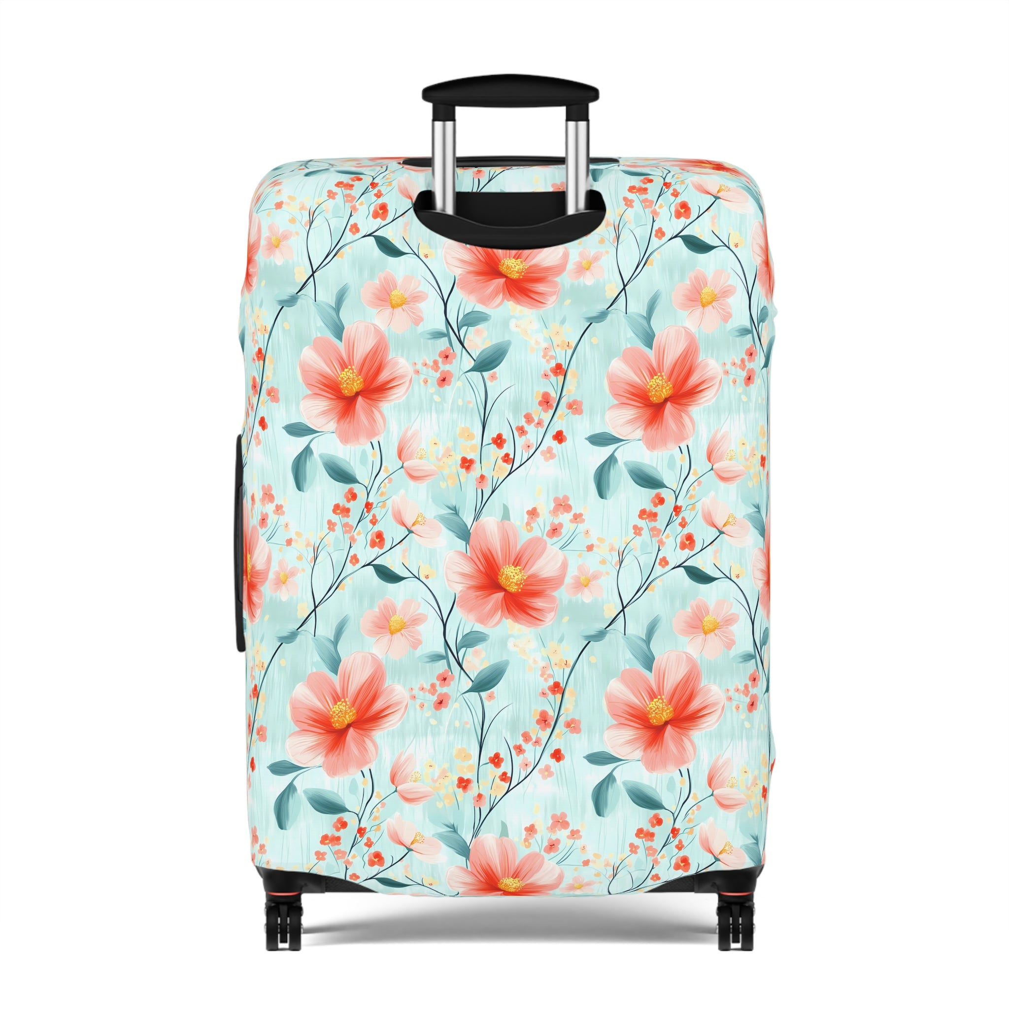 Teal Daisy - Floral Luggage Cover - Travel Accessory for Adventurers, Vacationers & Gift Seekers, Floral Pattern, Travel Essentials, Summer Trips