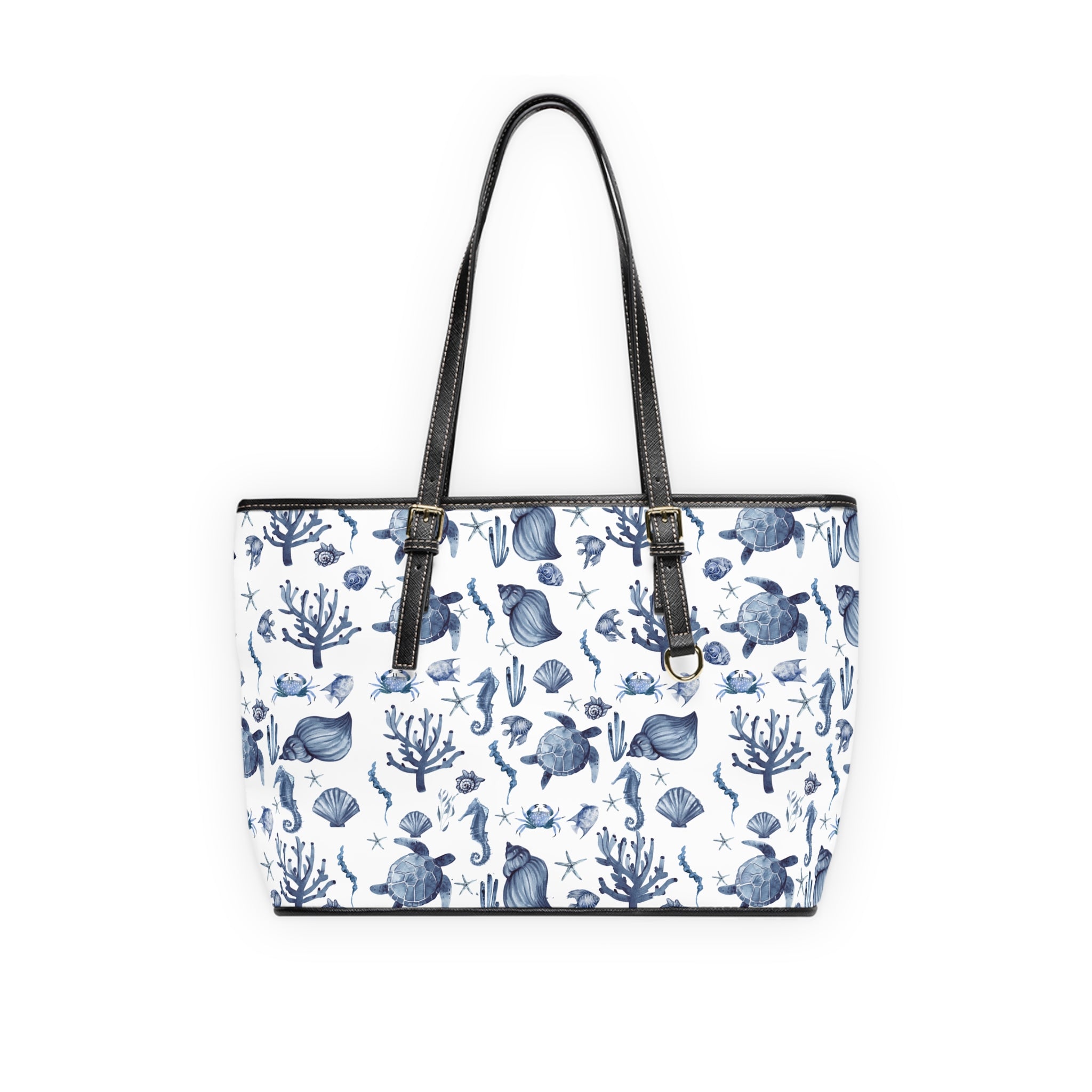 Deep Blue Sea- PU Leather Shoulder Bag, Sea creature purse, over the shoulder purse,