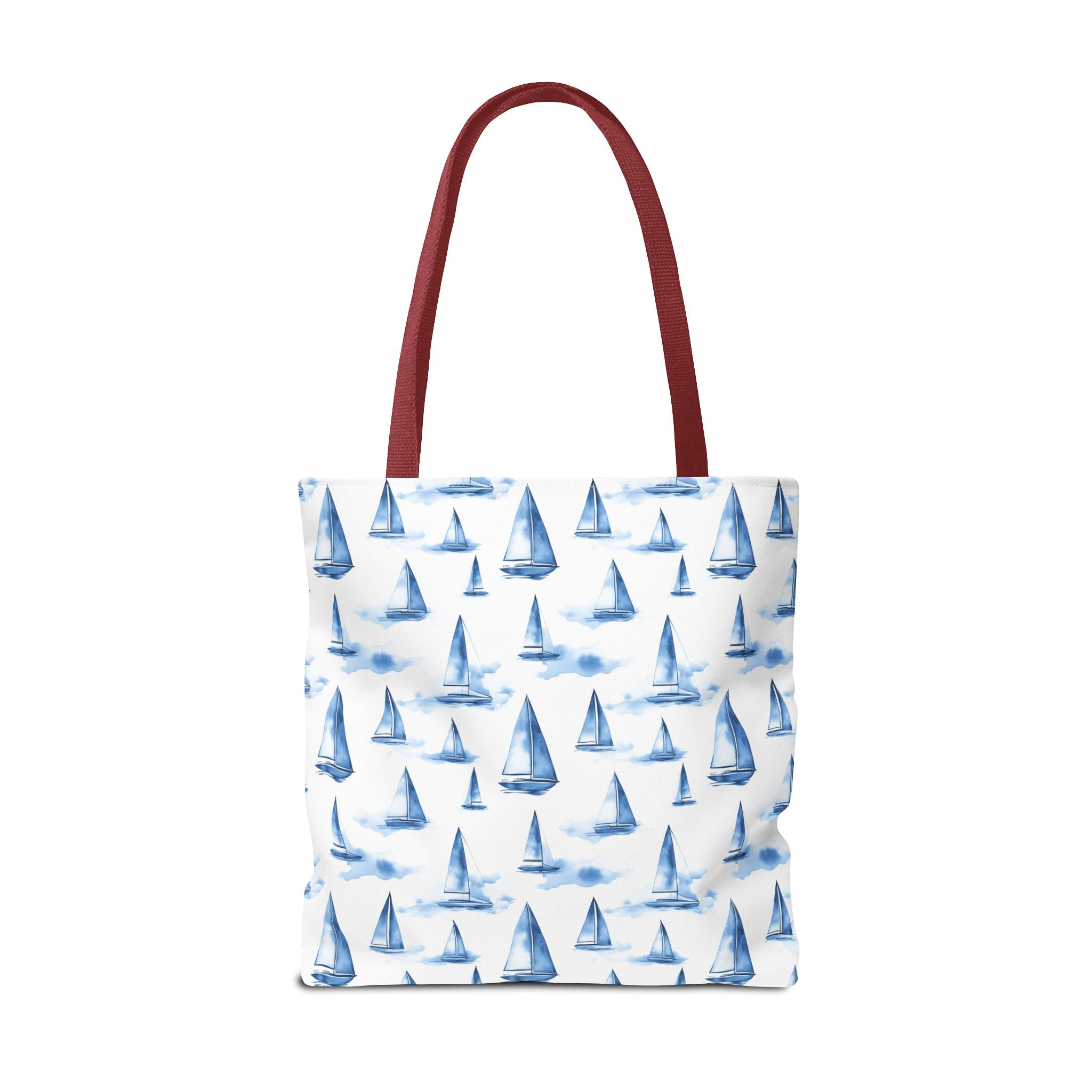 Blue Sail Boat - Nautical Tote Bag, Sailboat Shopping Bag, Beach Tote, Gift for Sailors, Vacation Accessory, Summer Bag
