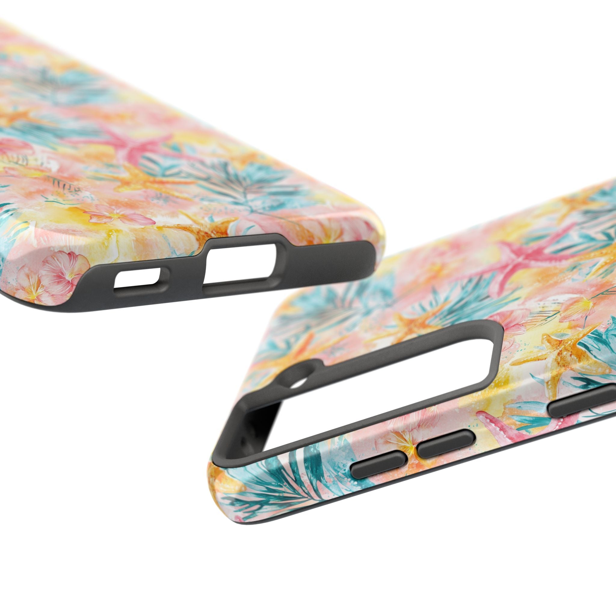 Pink Tropical Starfish- Floral Tough Phone Case - Durable Protection with a Beach Vibe, Perfect Gift for Summer Lovers, Ideal for Vacation, Fun, Stylish