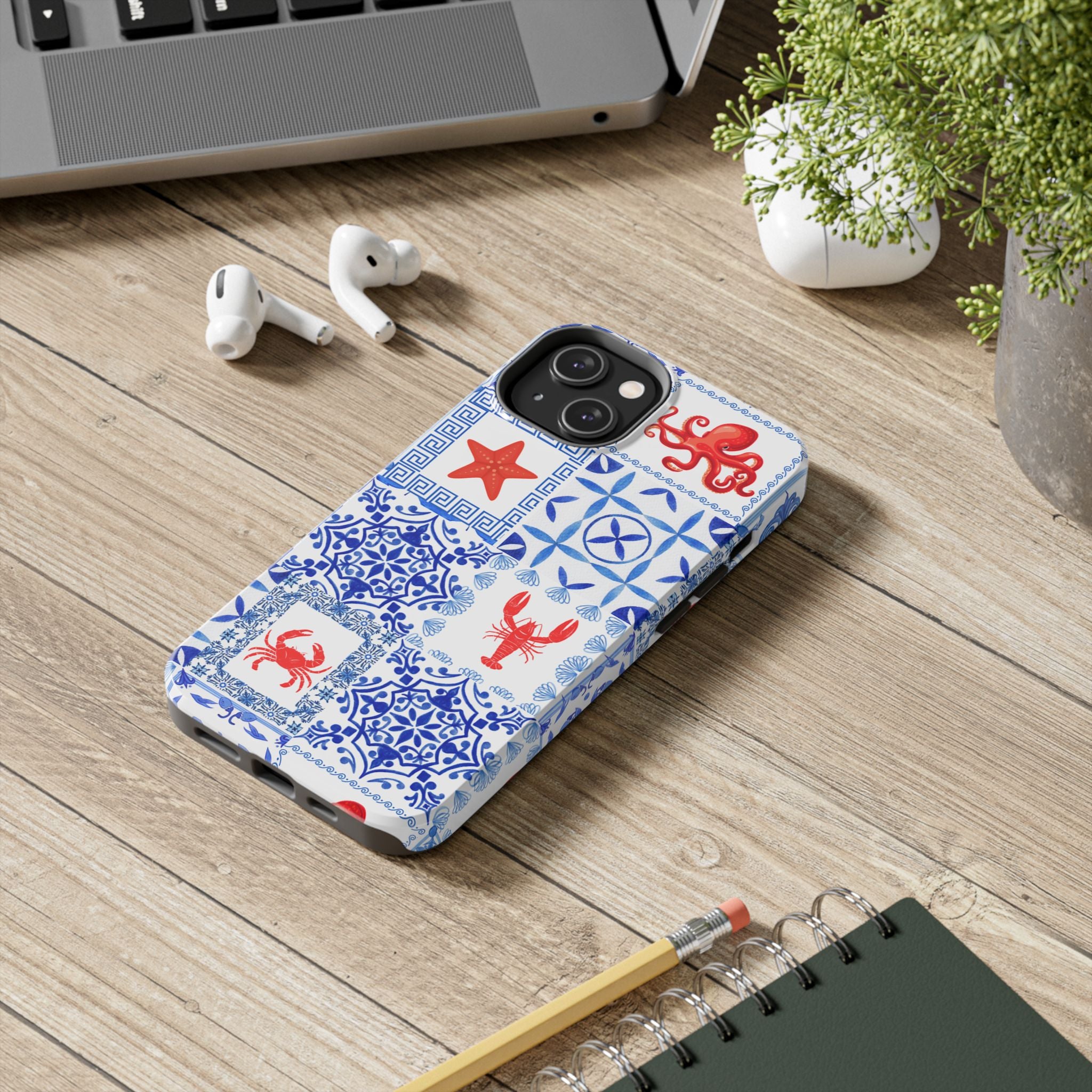 Greek Sea- Coastal Chic Phone Case - Nautical Sea Life Design, Marine Themed Tough Case, Ocean Lover Gift, Beach Decor, Summer Vibes