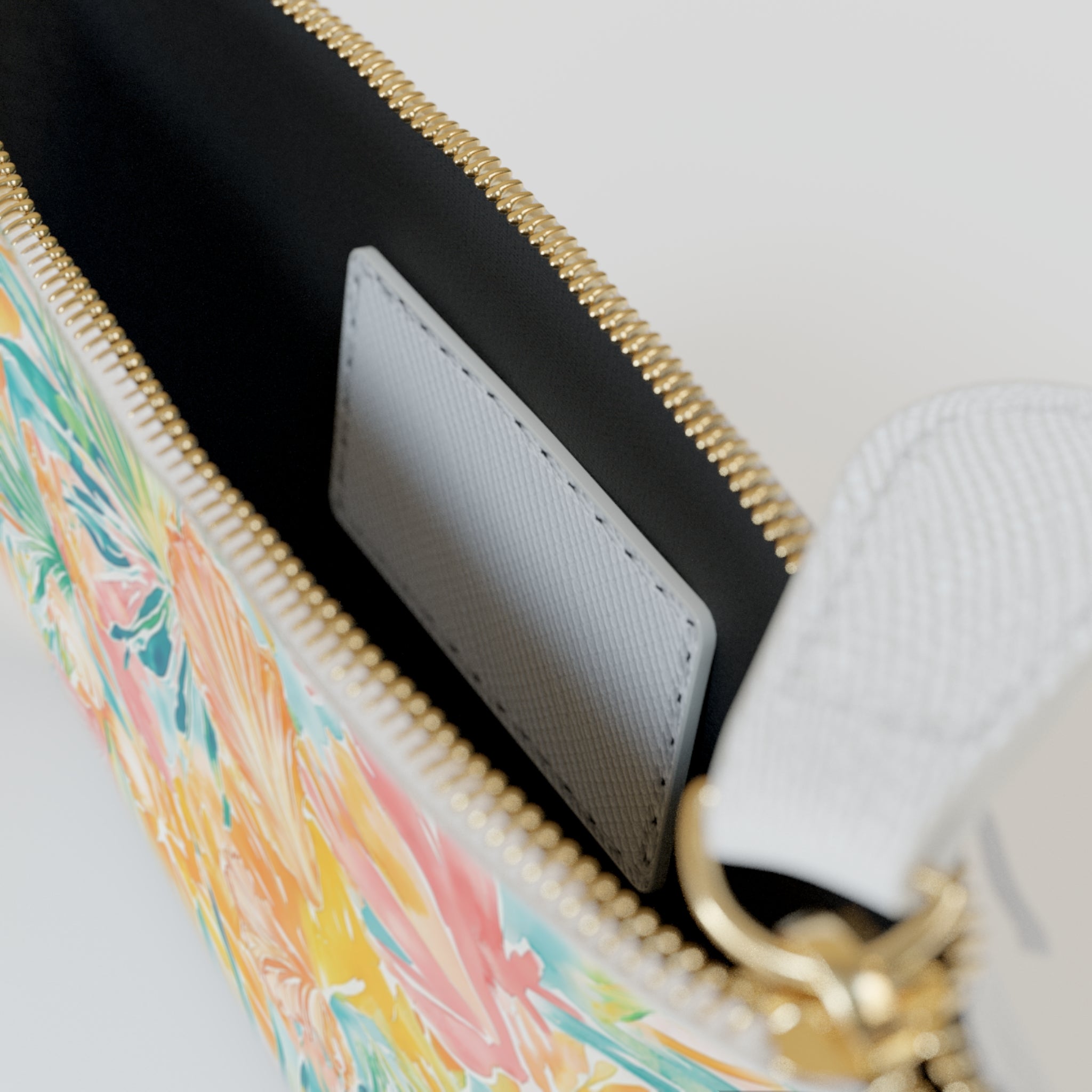 Neon Tropics Mini Vegan Leather Clutch Bag, Tropical floral clutch, Beach Style, Gifts for her
