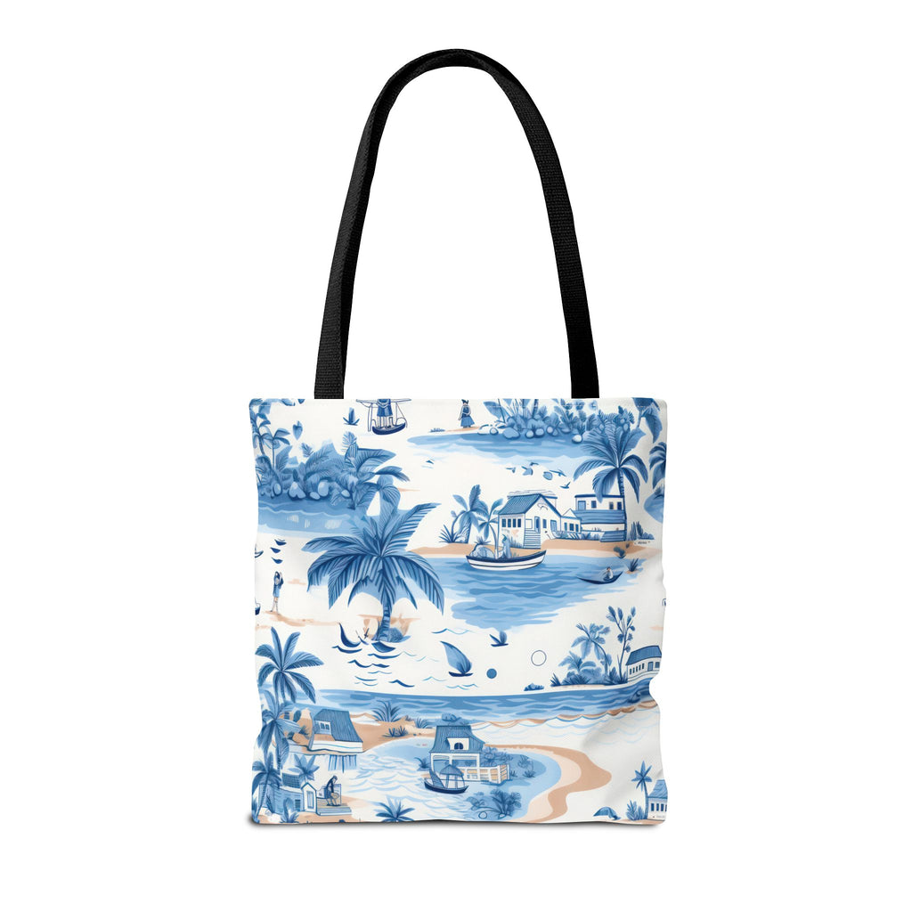 tropical Blue- Coastal Blue Tote Bag - Beach Vibes, Summer Travel, Eco-Friendly Shopping, Vacation Essentials, Gift for Ocean Lovers