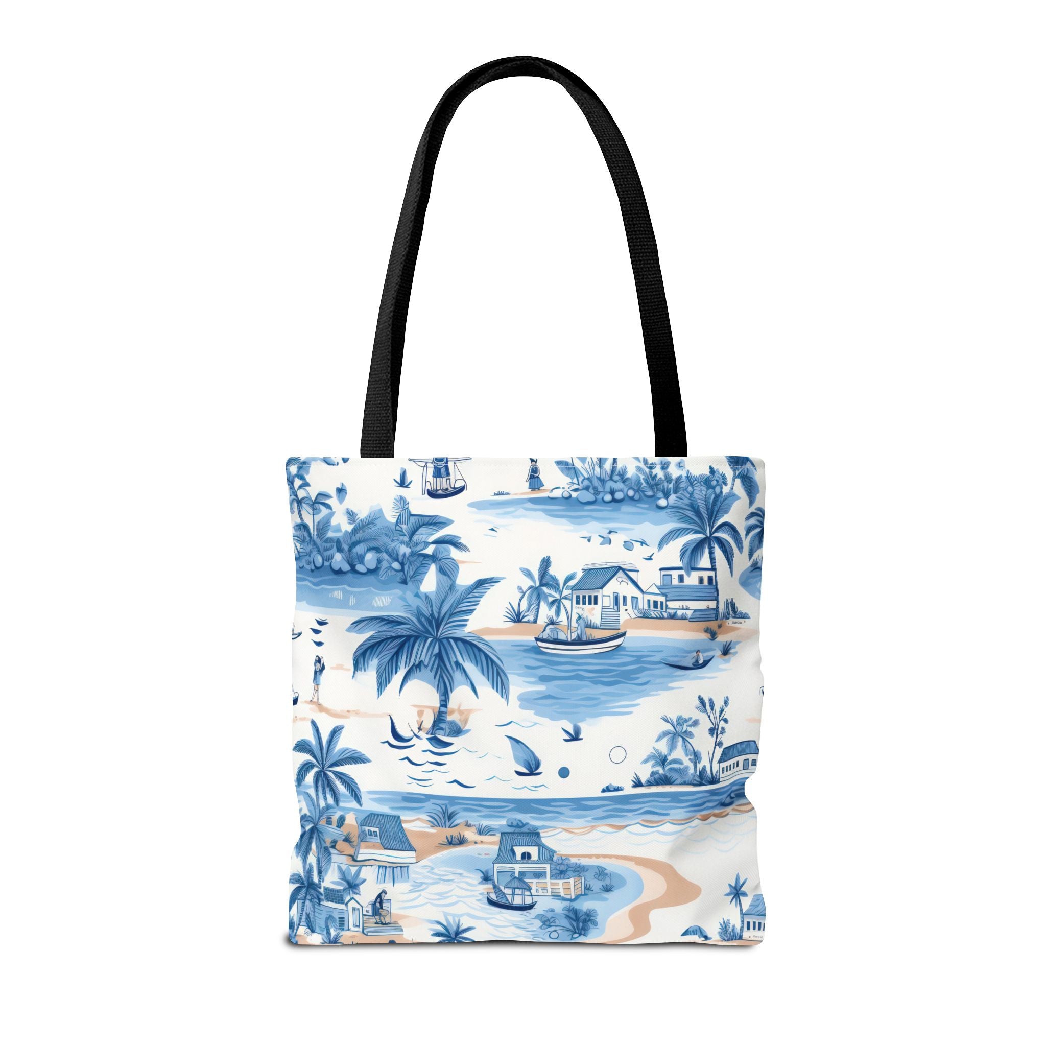 tropical Blue- Coastal Blue Tote Bag - Beach Vibes, Summer Travel, Eco-Friendly Shopping, Vacation Essentials, Gift for Ocean Lovers