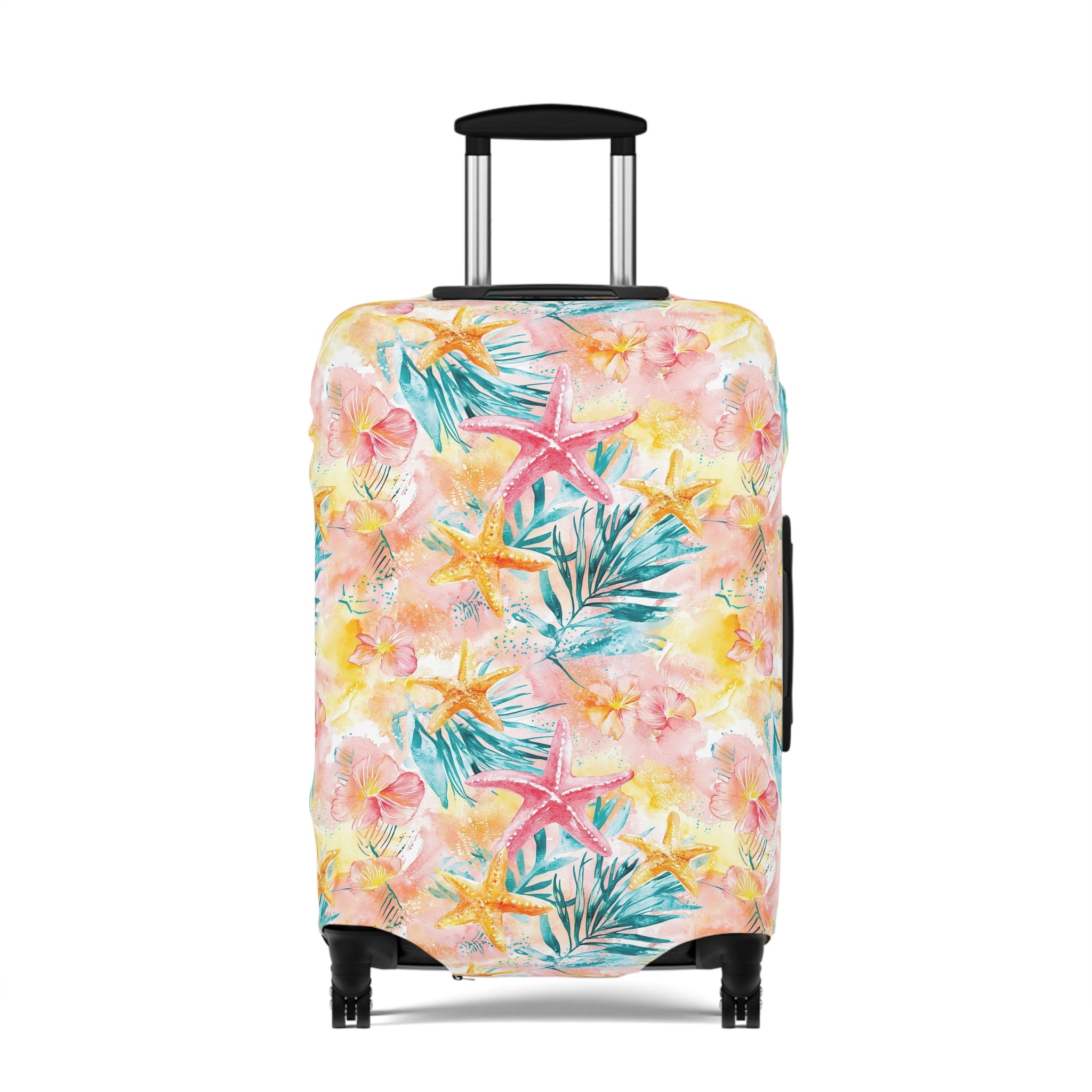 Pink Tropical Starfish- Luggage Cover - Colorful Travel Accessory for Vacation, Beach & Adventure Lovers, Air Travel Gear, Personalized Gift