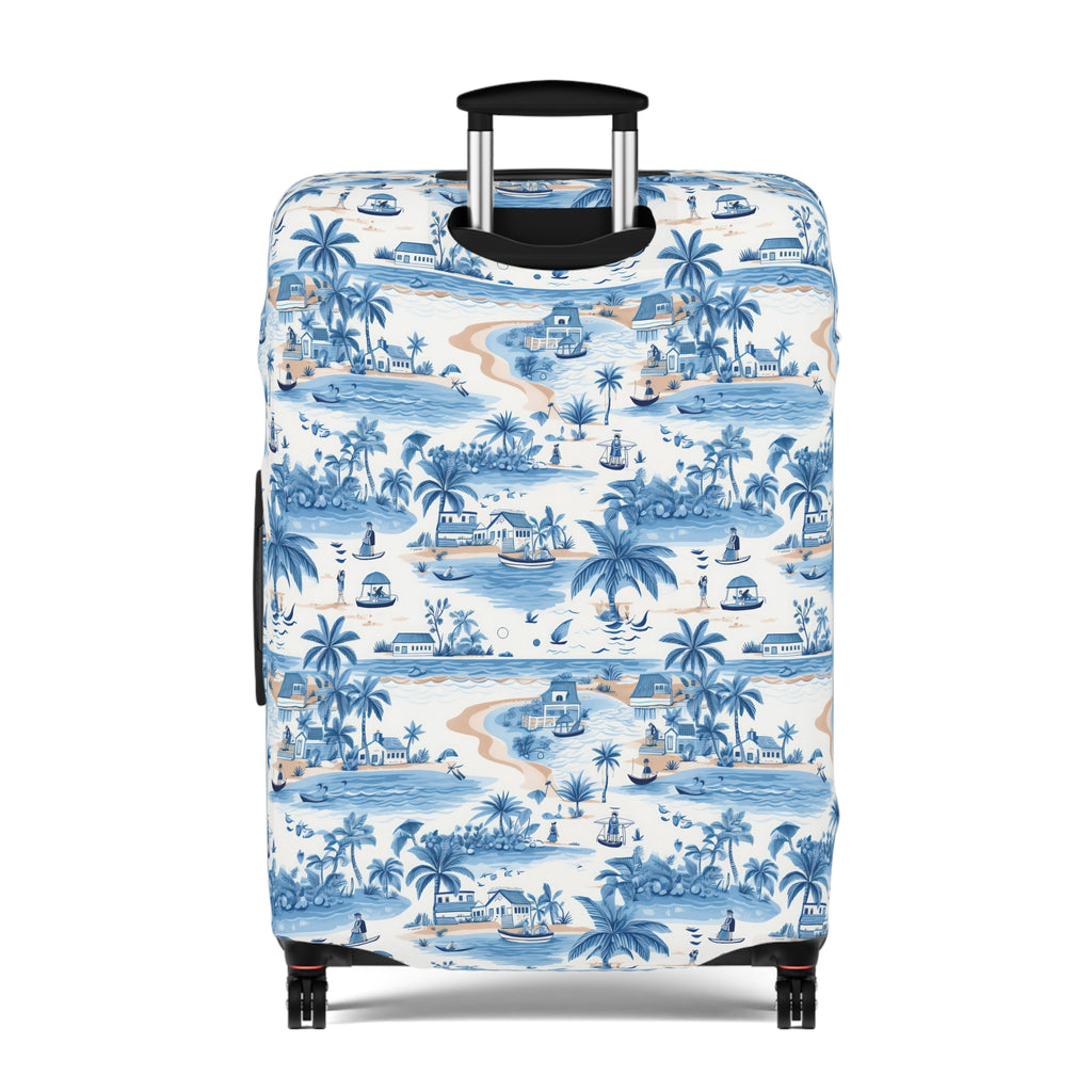 Tropical Blue- Chic Travel Luggage Cover | Stylish Case for Suitcase, Travel Accessory, Gift for Travelers, Personalized Luggage Protection