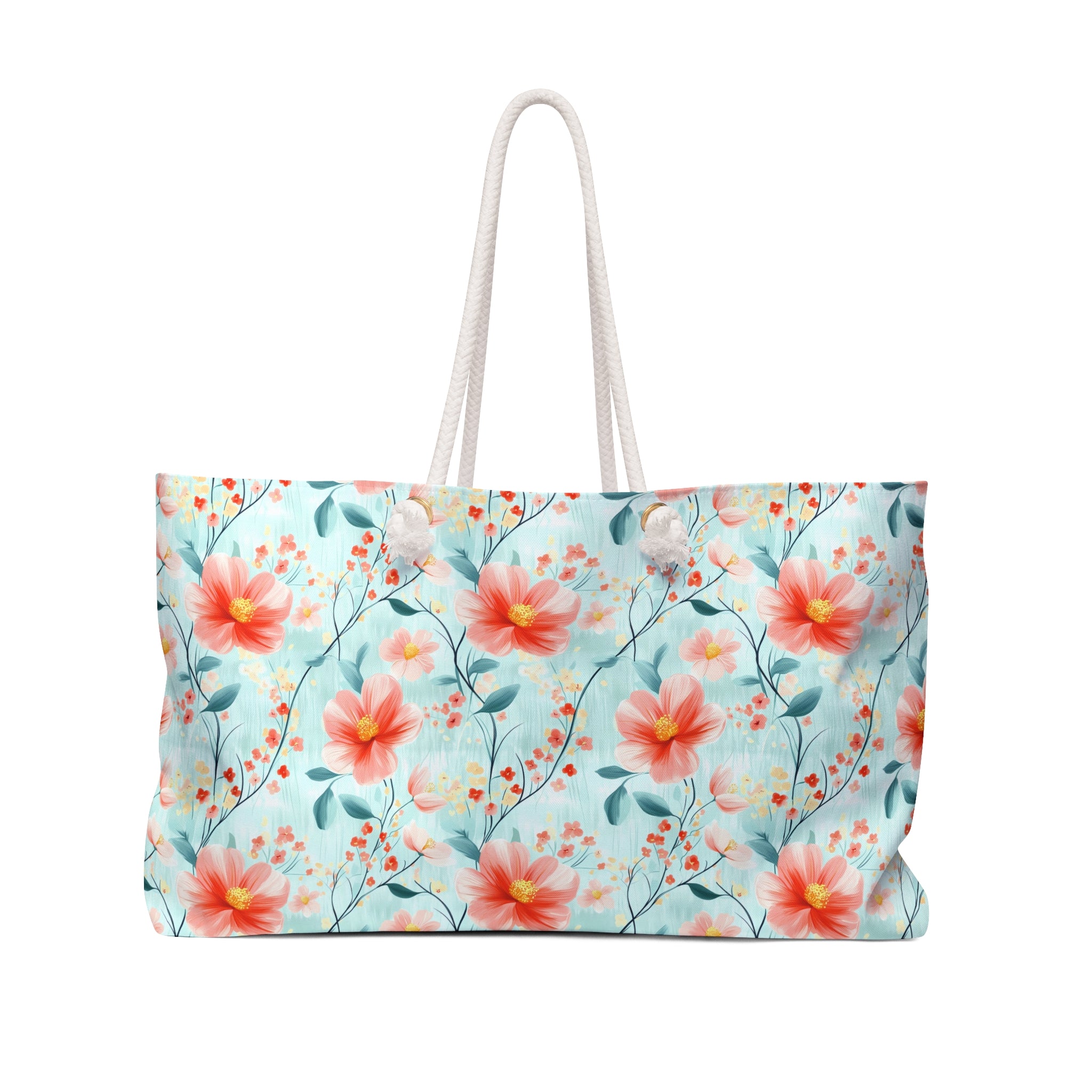Teal Daisy Weekender Tote Bag, Beach Bag, Beach Tote, Large tote bag, Vacation Bag, Bridesmaid Gift