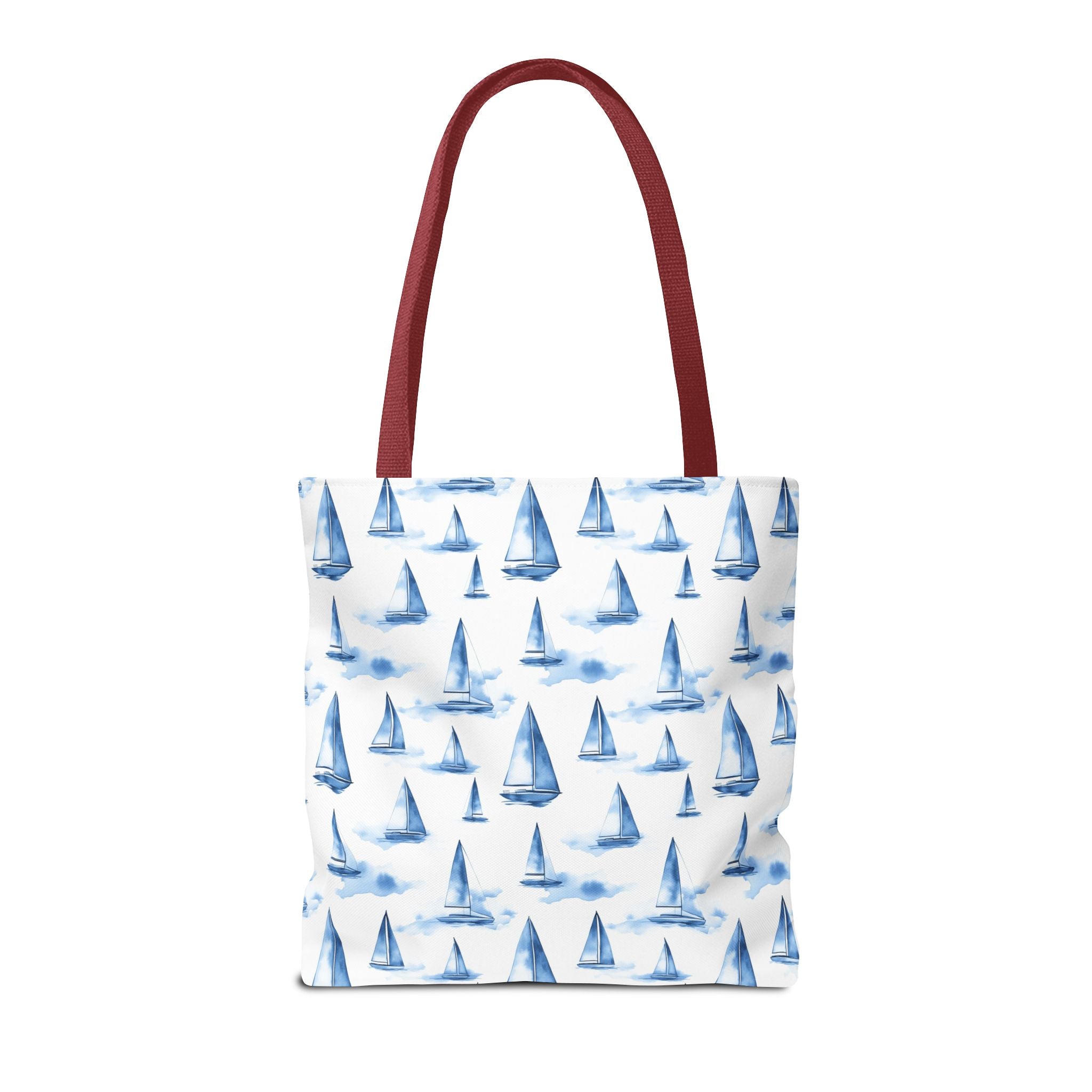 Blue Sail Boat - Nautical Tote Bag, Sailboat Shopping Bag, Beach Tote, Gift for Sailors, Vacation Accessory, Summer Bag