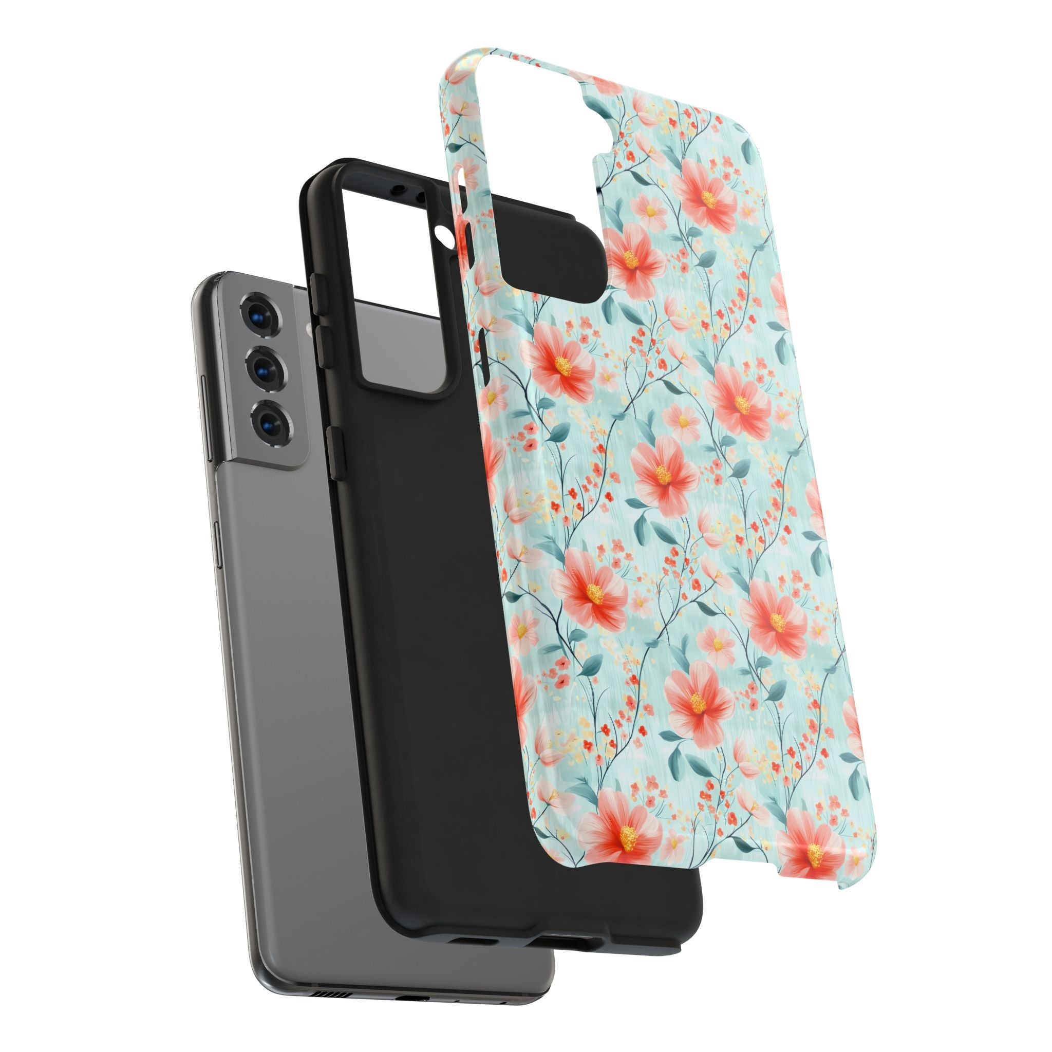 Teal Daisy- Floral Tough Phone Cases, Durable Phone Cover, Stylish Cell Phone Case, Protective Case for Women, Gift for Flower Lovers
