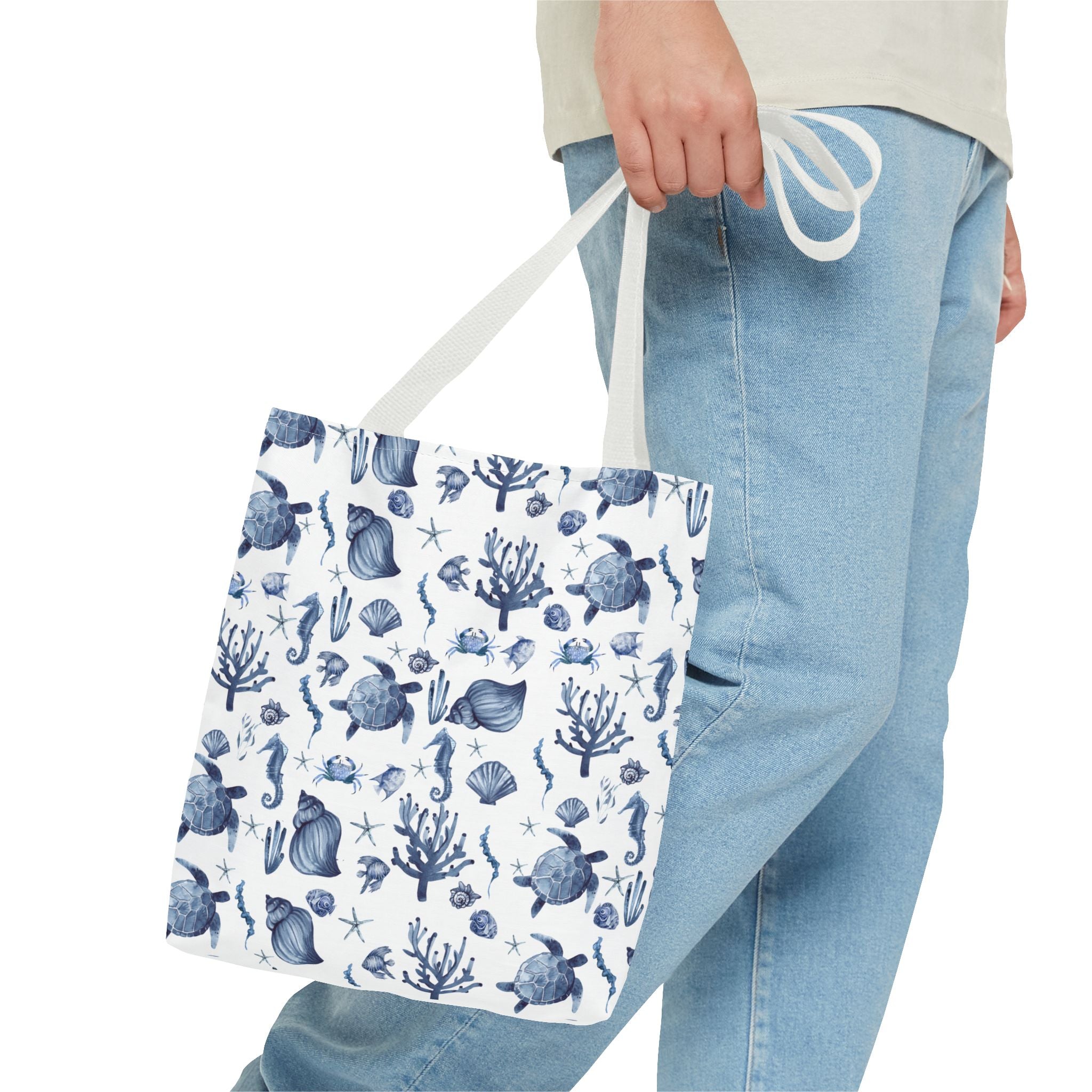 Deep Blue Sea - Coastal fish Dreams Tote Bag, Ocean-Inspired Beach Bag, Nautical Gift for Her, Summer Essentials, Travel Tote, Marine Animal Design