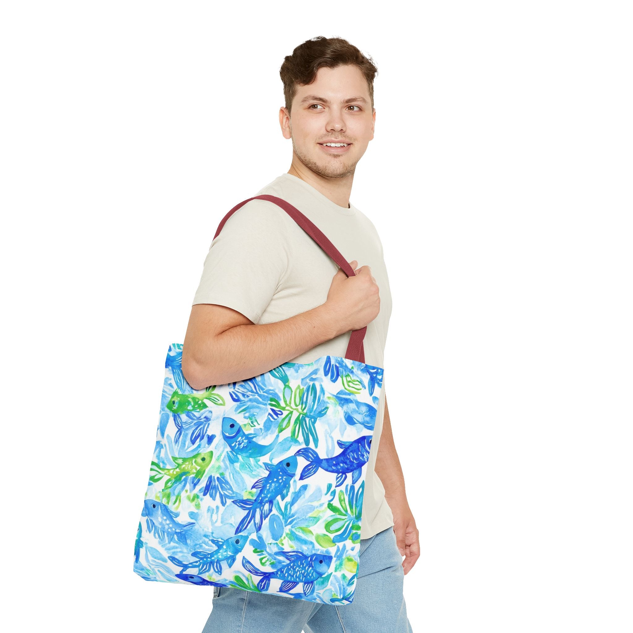 Vibrant Fish- Colorful Fish Tote Bag, Beach Bag, Shopping Tote, Eco-Friendly Reusable Bag, Gift for Ocean Lovers, Summer Accessory