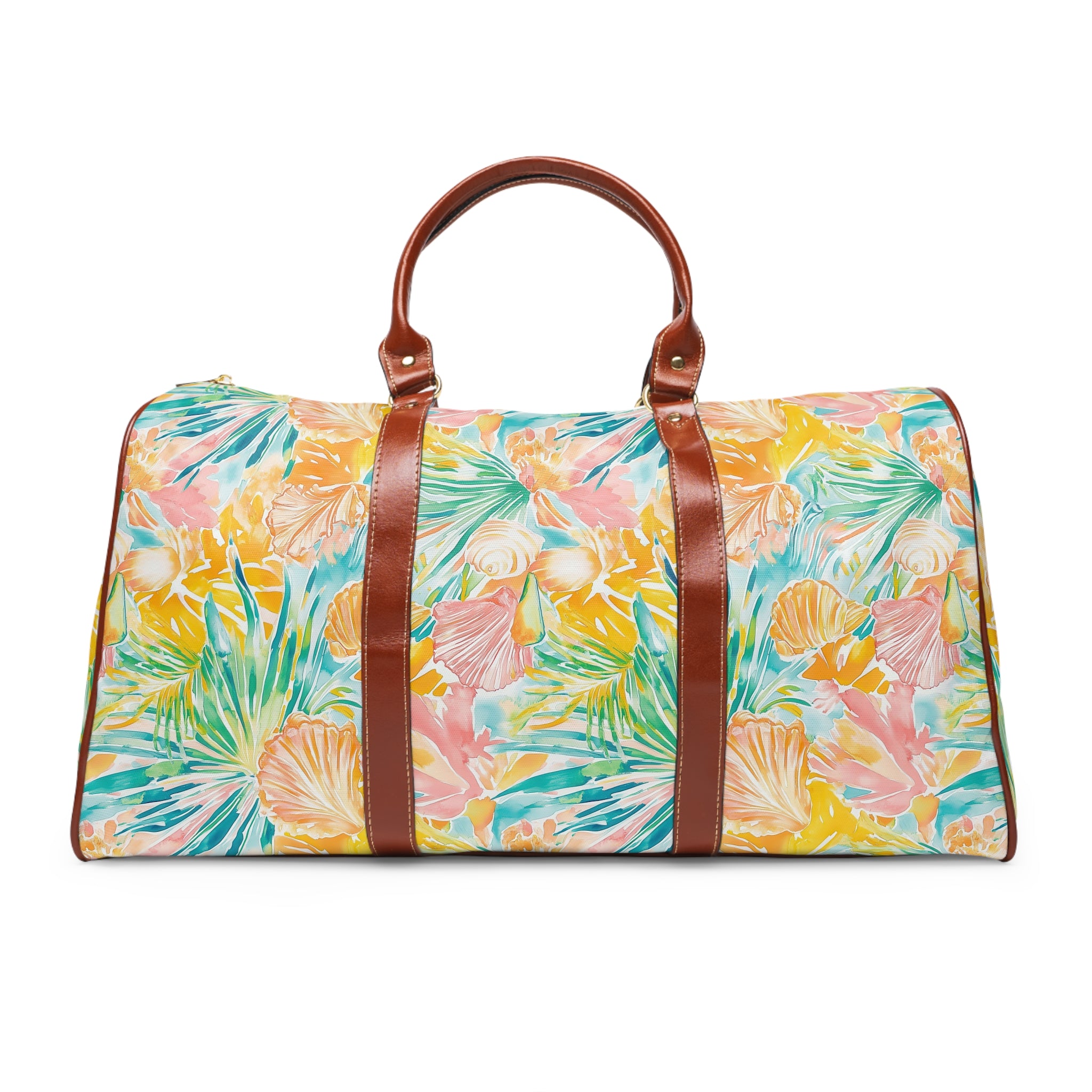 Neon Tropics - Vibrant Waterproof Travel Bag, Beach Tote, Weekender Duffle, Floral Luggage, Perfect for Summer Vacations, Travel Essentials