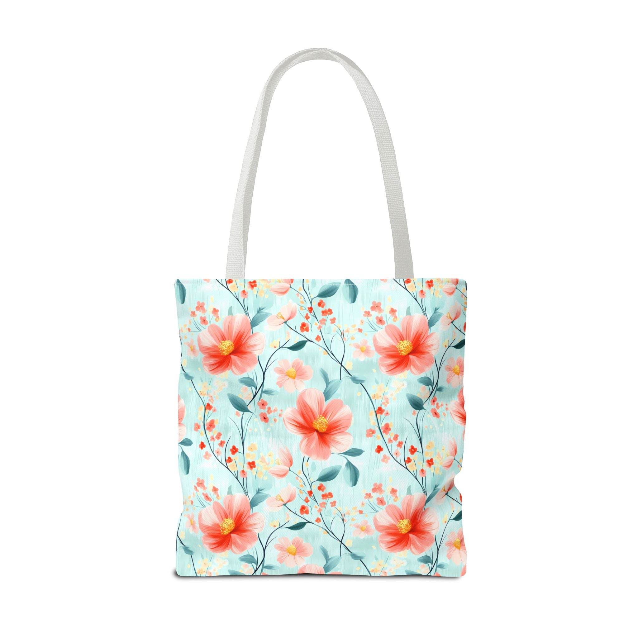 Teal Daisy - Floral Tote Bag, Boho Chic Carryall, Beach Bag, Gifts for Her, Spring Fashion Accessory, Eco-Friendly Shopping Bag