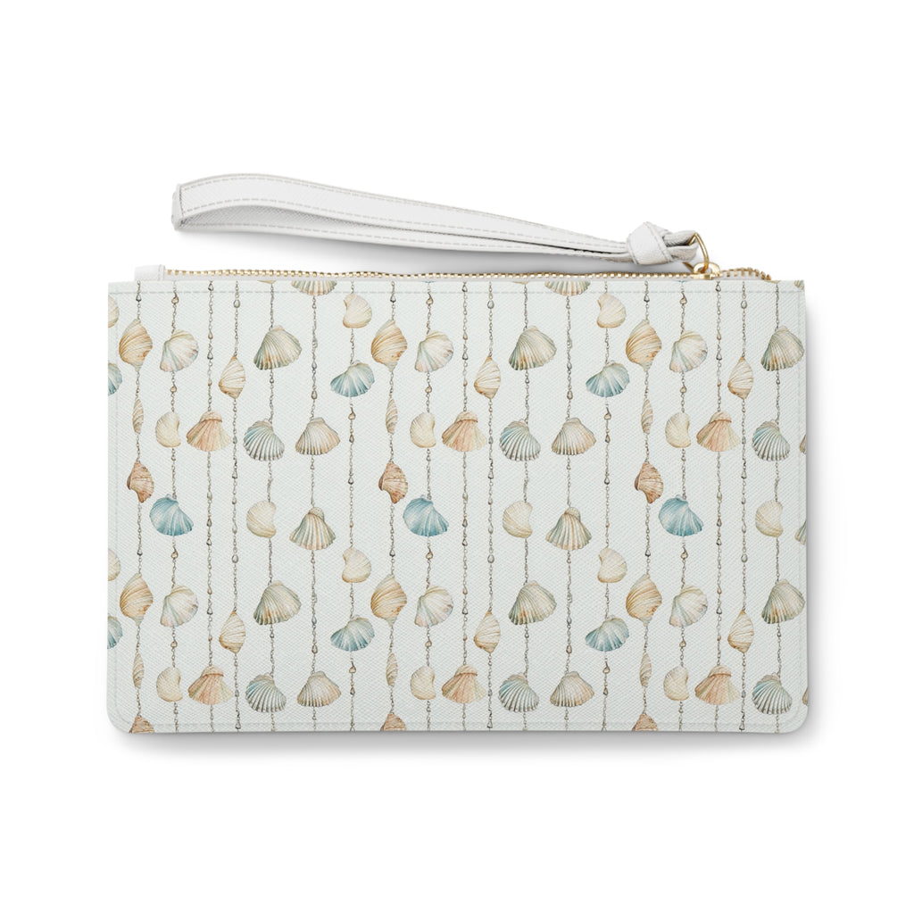 Seashell Lover Vegan Leather Clutch Bag- Coastal Charm, Beachy Accessory for Summer Adventures, Boho Style Purse, Ideal for Travel, Gifts for Her, Resort Wear