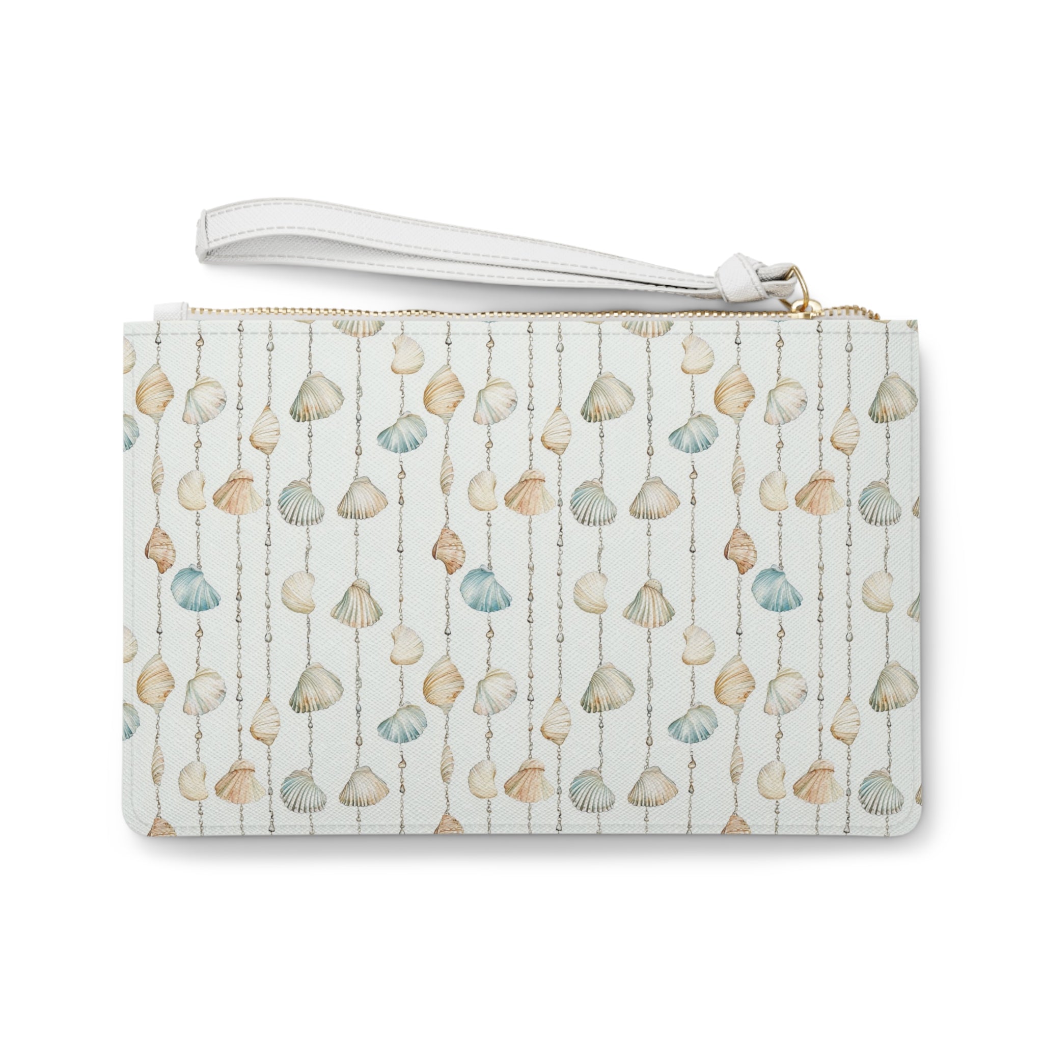 Seashell Lover Vegan Leather Clutch Bag- Coastal Charm, Beachy Accessory for Summer Adventures, Boho Style Purse, Ideal for Travel, Gifts for Her, Resort Wear