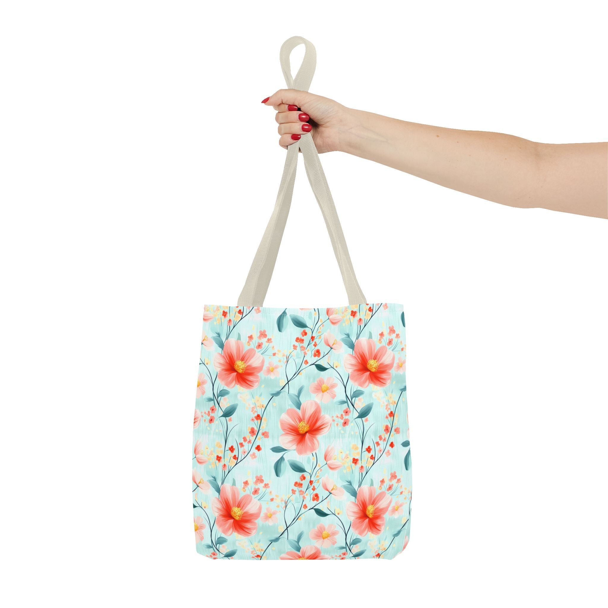 Teal Daisy - Floral Tote Bag, Boho Chic Carryall, Beach Bag, Gifts for Her, Spring Fashion Accessory, Eco-Friendly Shopping Bag