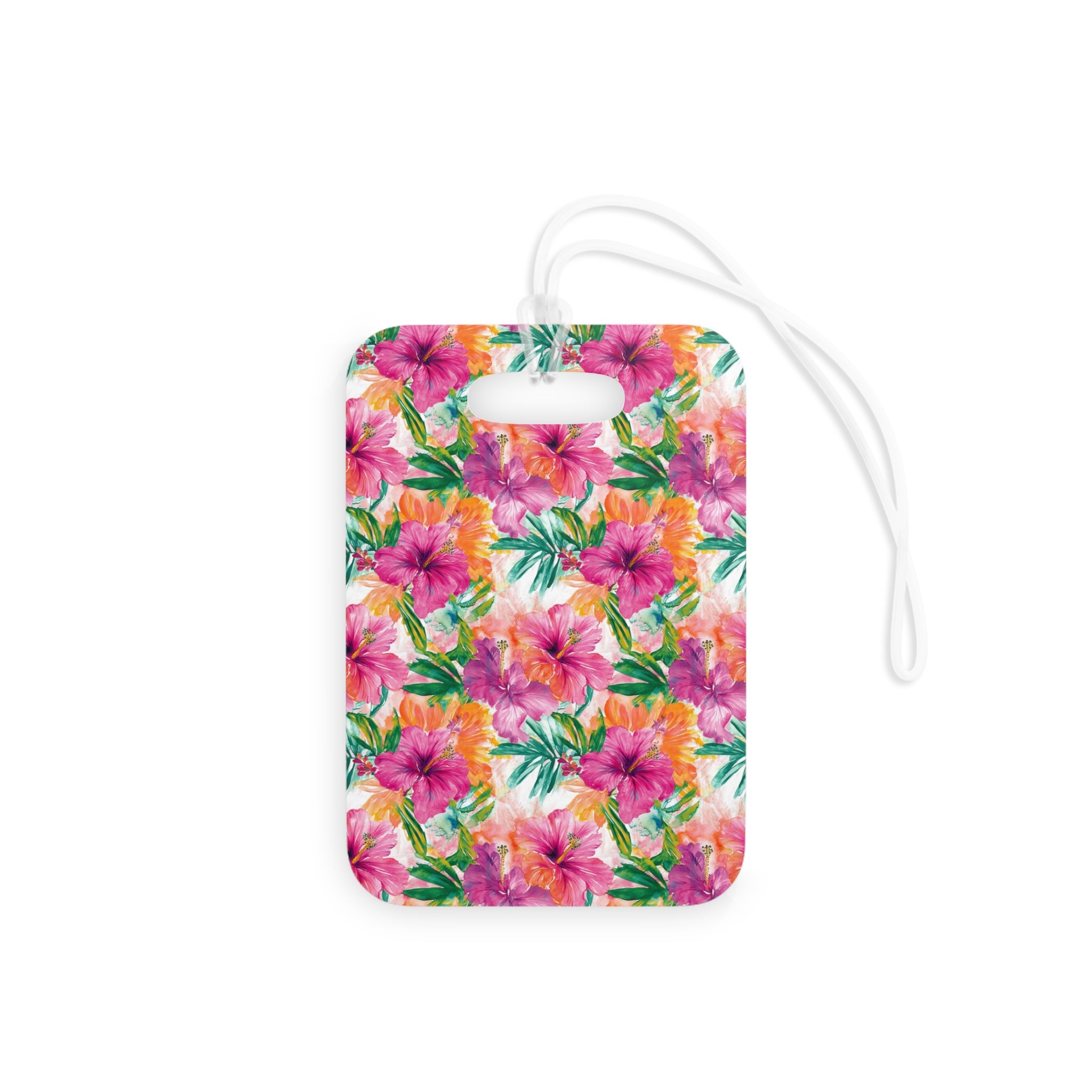 Pink Tropical Floral Luggage Tag, Travel Accessories, Luggage, Vacation must have, Beach Vacation Supplies