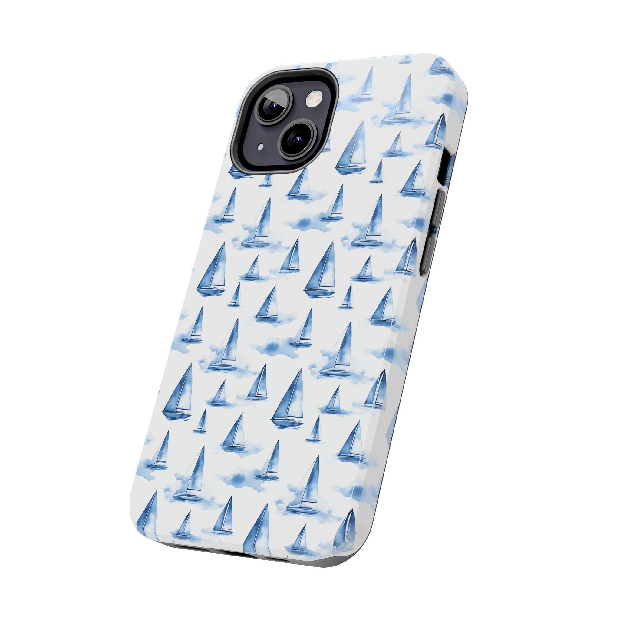 Blue Sailboat Phone Case - Nautical Tough Cover, Summer Gift, Ocean Lover Accessory, Unique Phone Protection, Beach Vibes