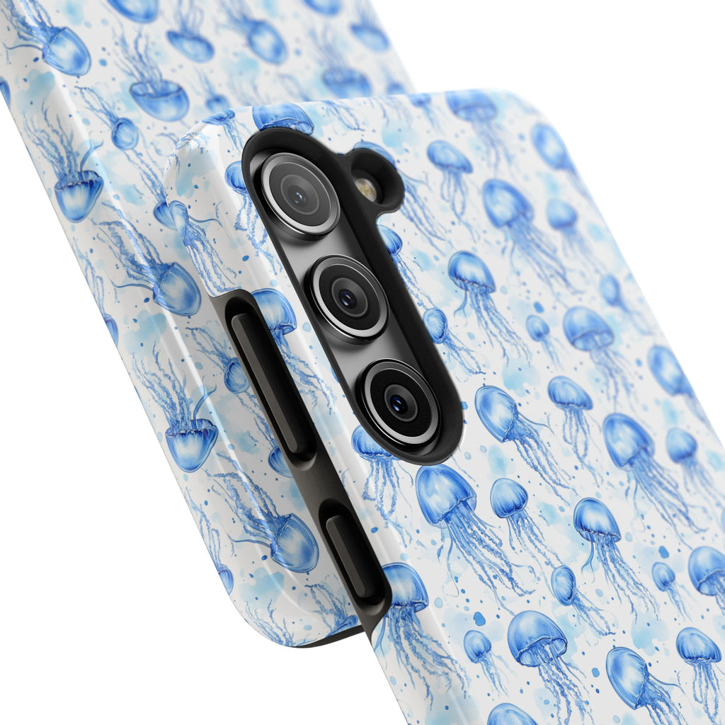 Blue Jellyfish Tough Phone Case | Unique Ocean Vibe | Gift for Marine Lovers, Durable Protection, Trendy Accessories, Beach Theme