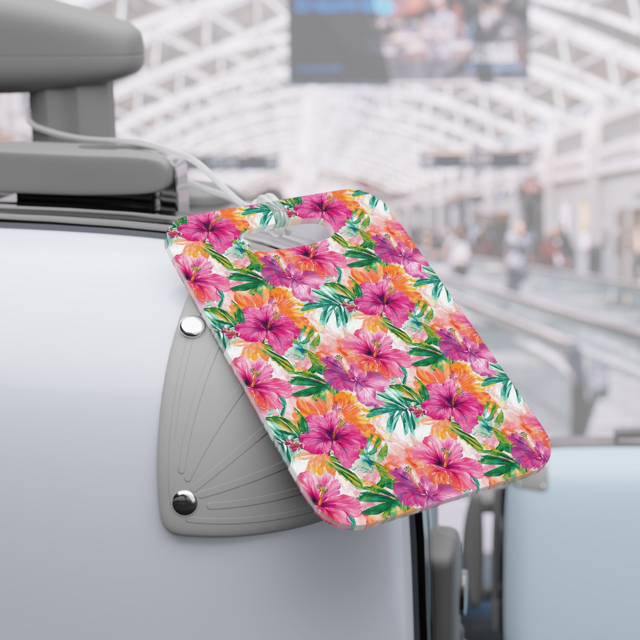 Pink Tropical Floral Luggage Tag, Travel Accessories, Luggage, Vacation must have, Beach Vacation Supplies