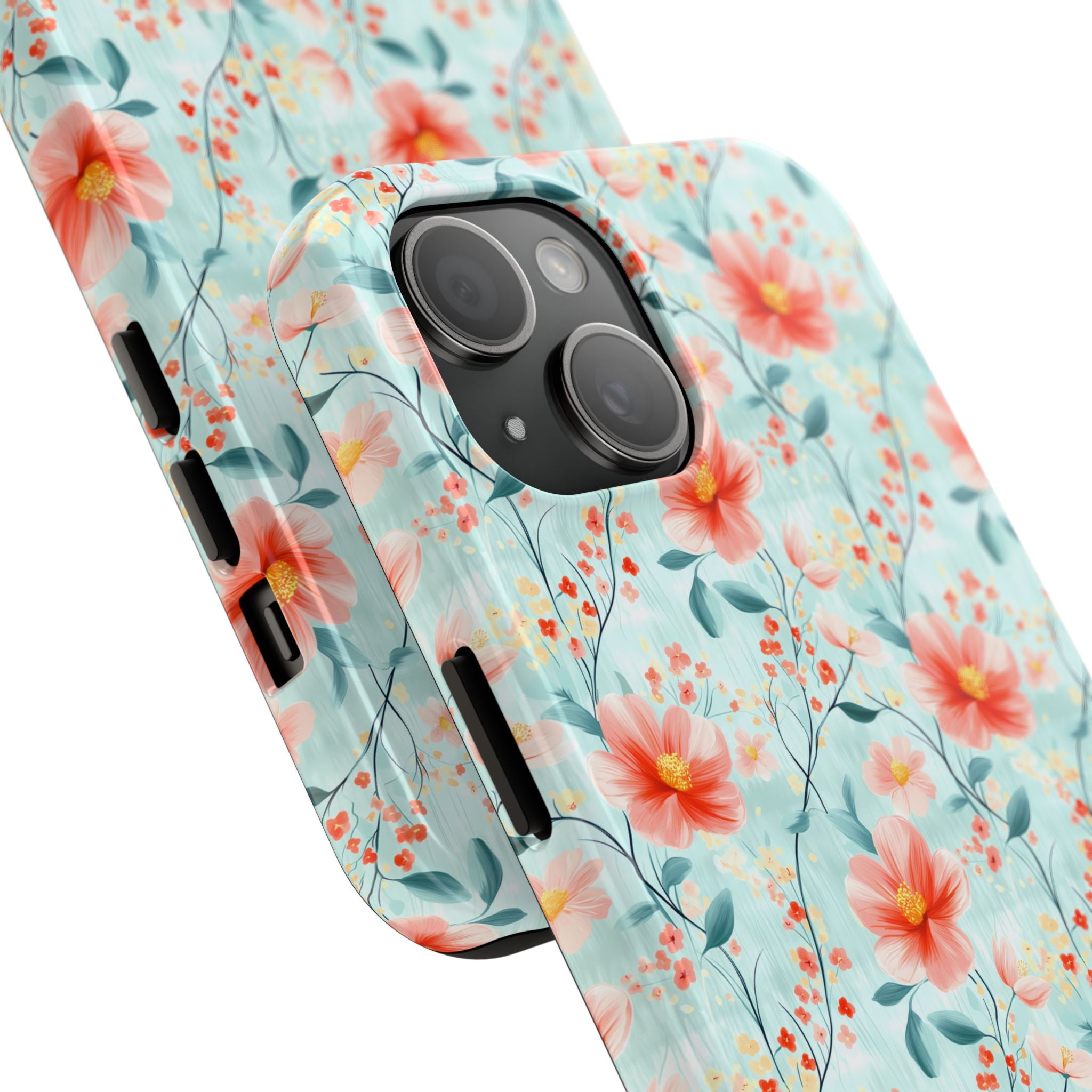 Teal Daisy- Floral Tough Phone Cases, Durable Phone Cover, Stylish Cell Phone Case, Protective Case for Women, Gift for Flower Lovers