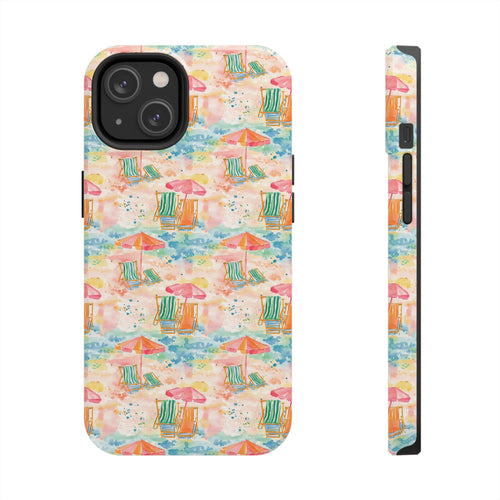 Beach Vibes - Colorful Beach Scene Tough Phone Cases | Summer Vibes, Beach Lover Gift, Durable Case, Phone Accessories, Fun Design