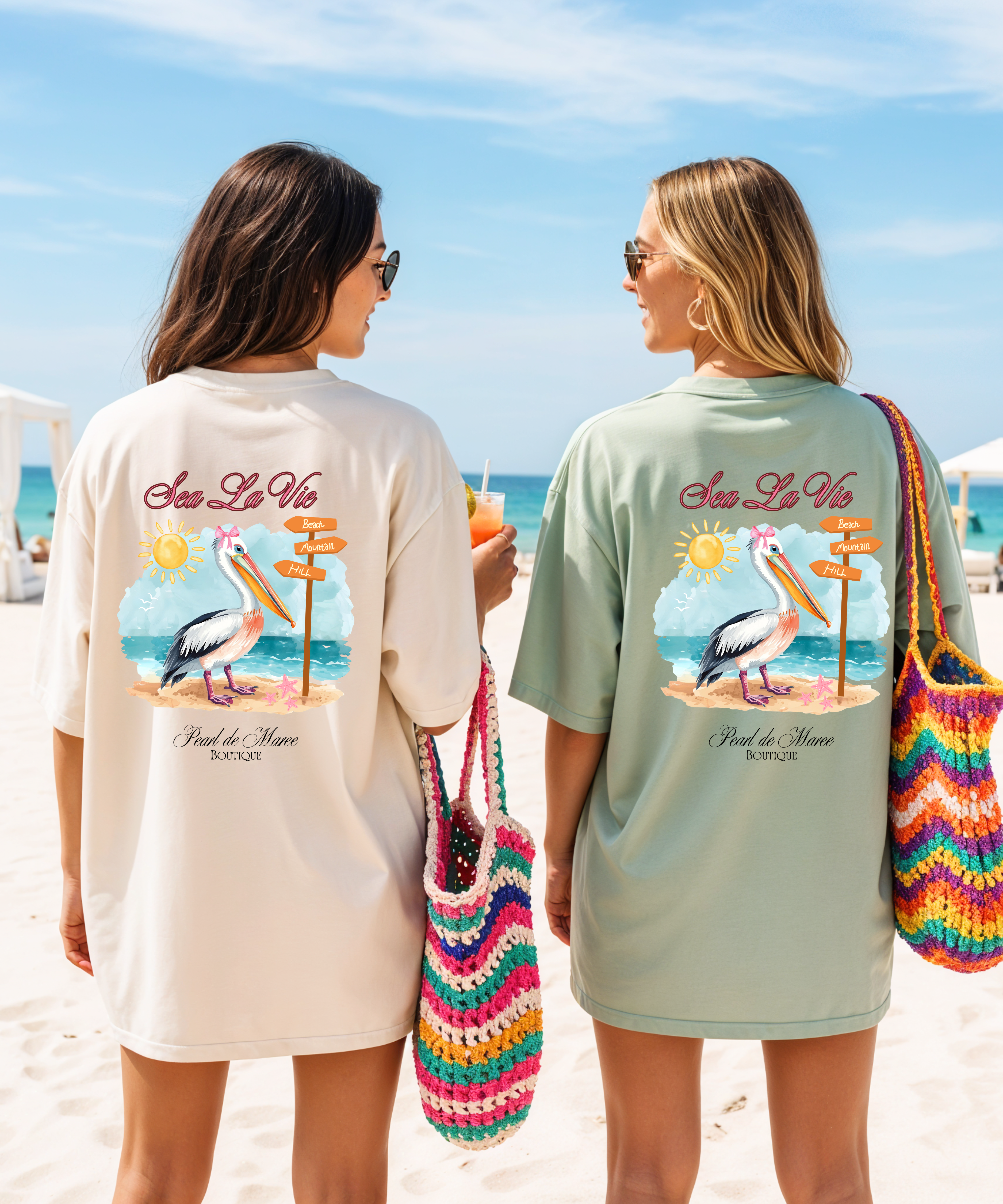 Sea La Vie Pelican T-Shirt, Summer Shirt, Gift For Women, Beach Shirt, Summer Women Shirt