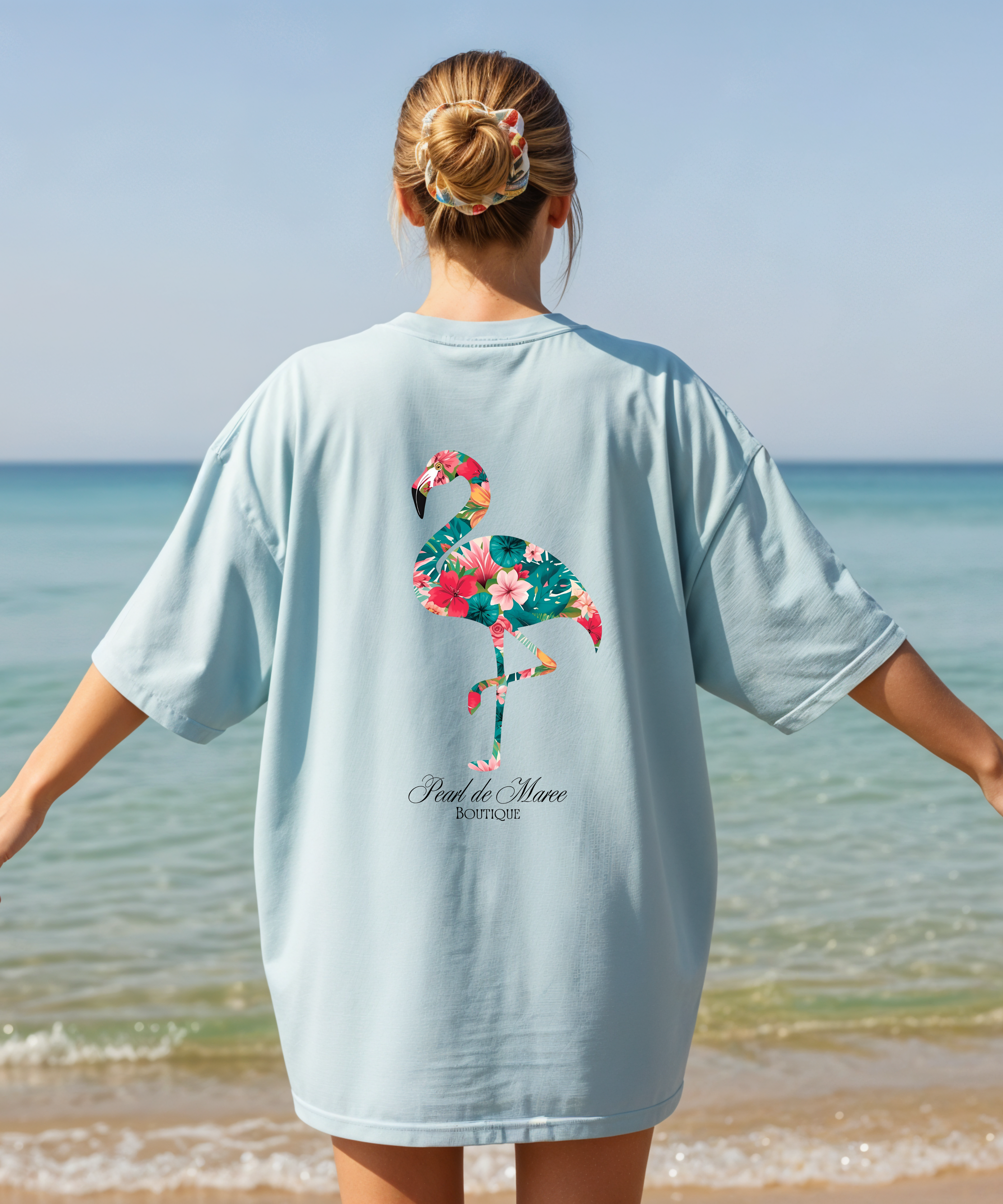 Tropical Flamingo T-Shirt, Summer Shirt, Gift For Women, Beach Shirt, Summer Women Shirt