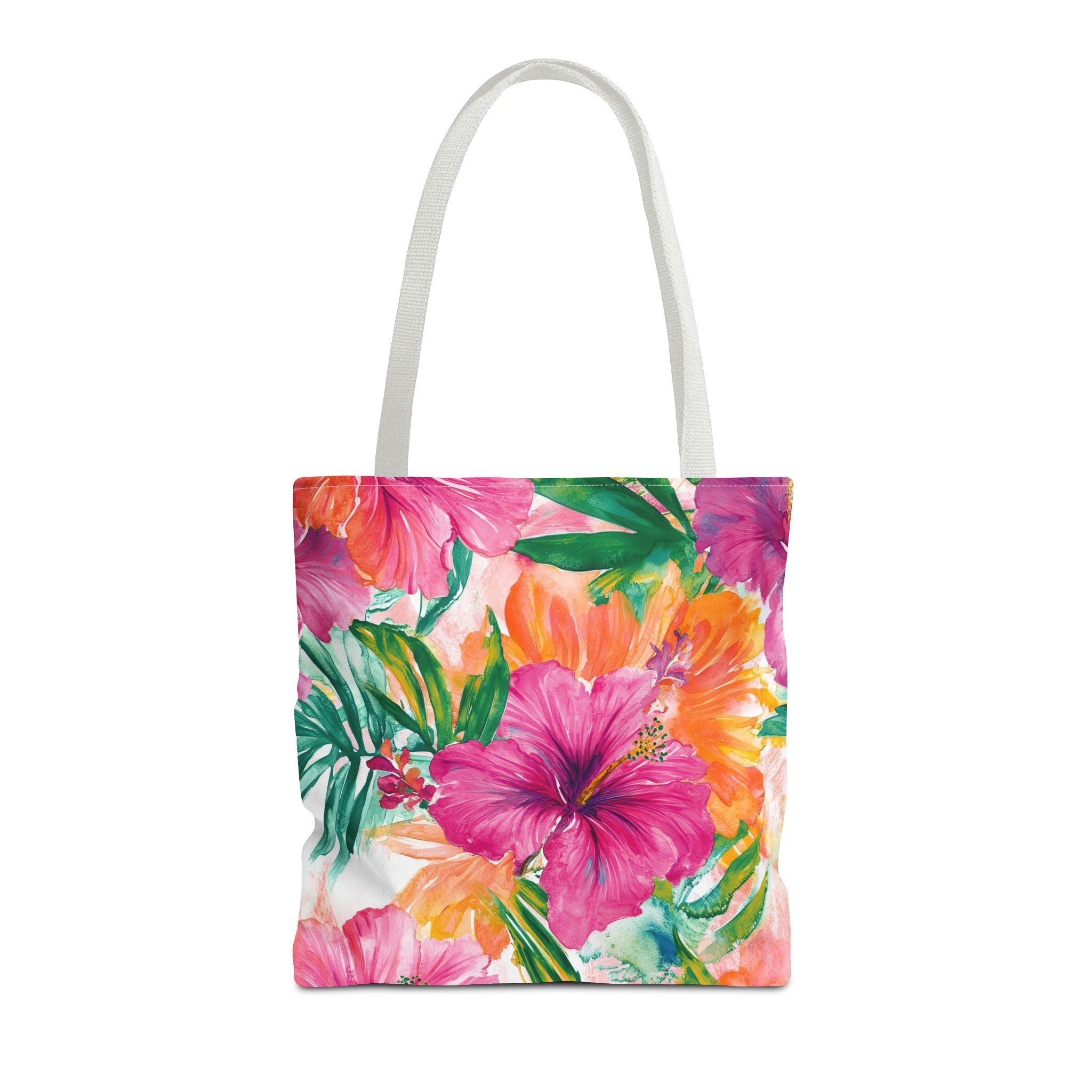 Pink Torpical Floral Tote Bag | Perfect for Beach Days, Shopping, or Gifts | Eco-Friendly, Lightweight, Summer Vibes, Travel Essential