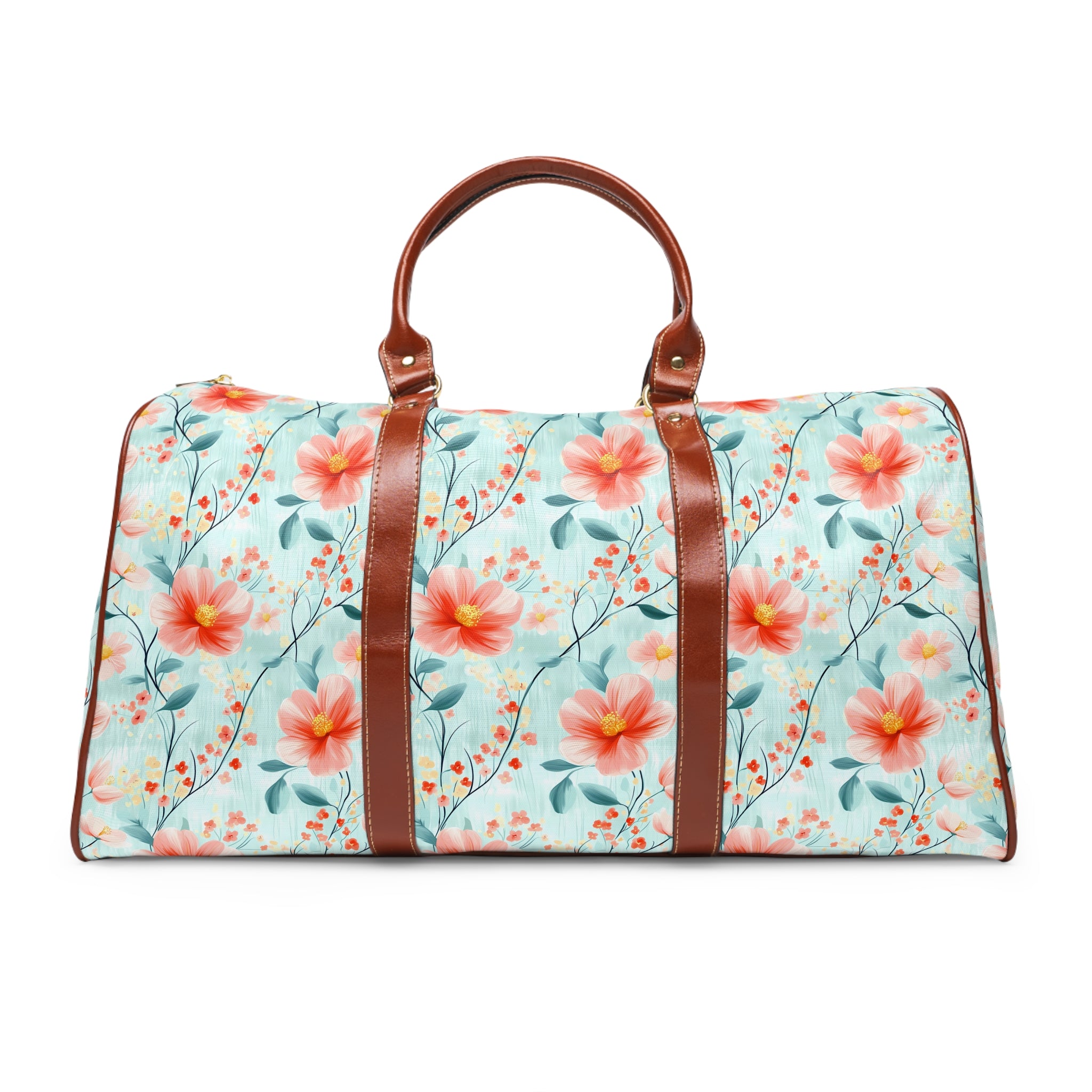 Teal Daisy- Stylish Waterproof Travel Bag - Floral Weekender, Overnight Getaway Bag, Luggage, Beach Bag, Gift for Travelers