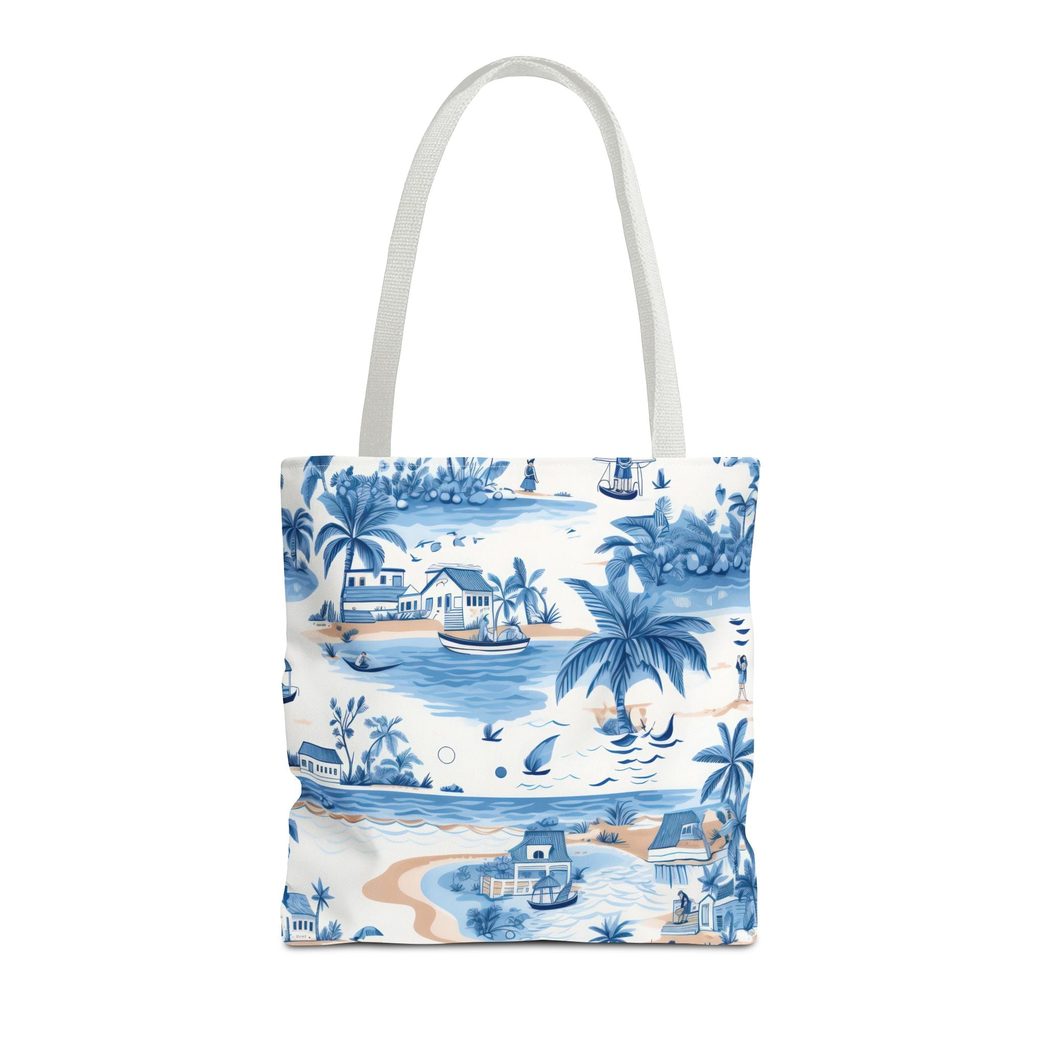 tropical Blue- Coastal Blue Tote Bag - Beach Vibes, Summer Travel, Eco-Friendly Shopping, Vacation Essentials, Gift for Ocean Lovers